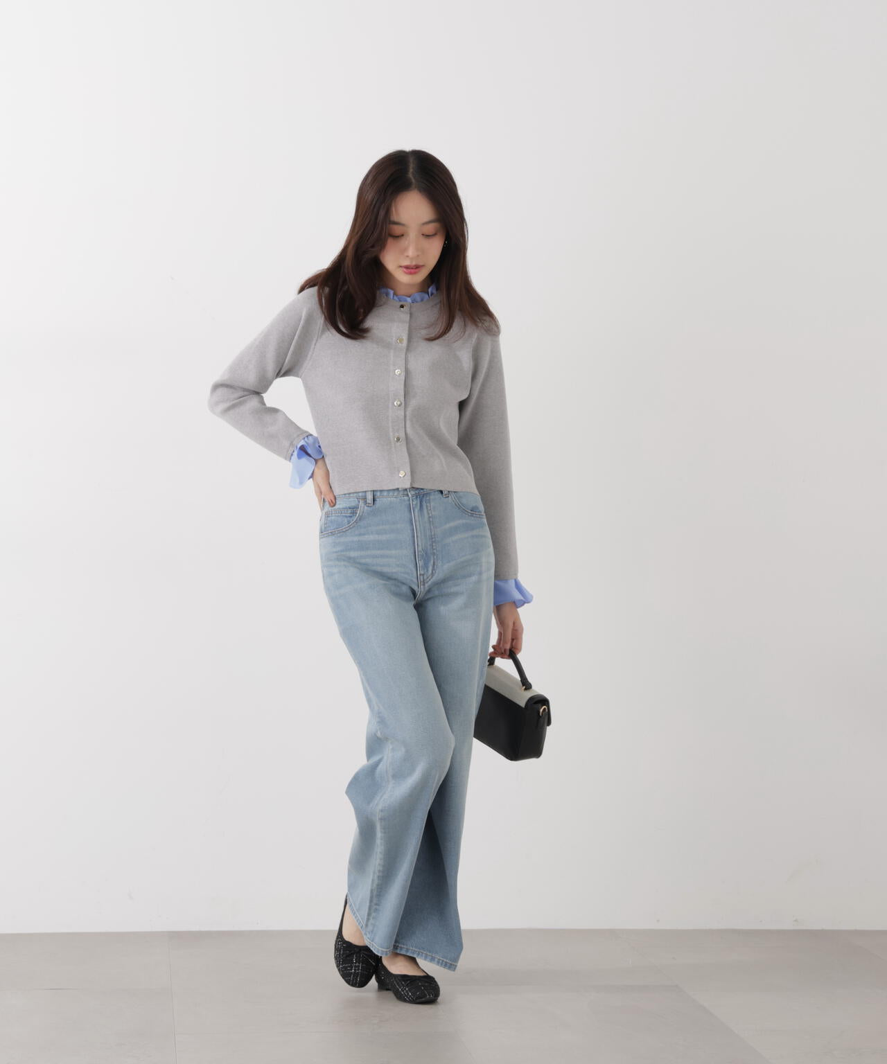 フリルショートカーディガン