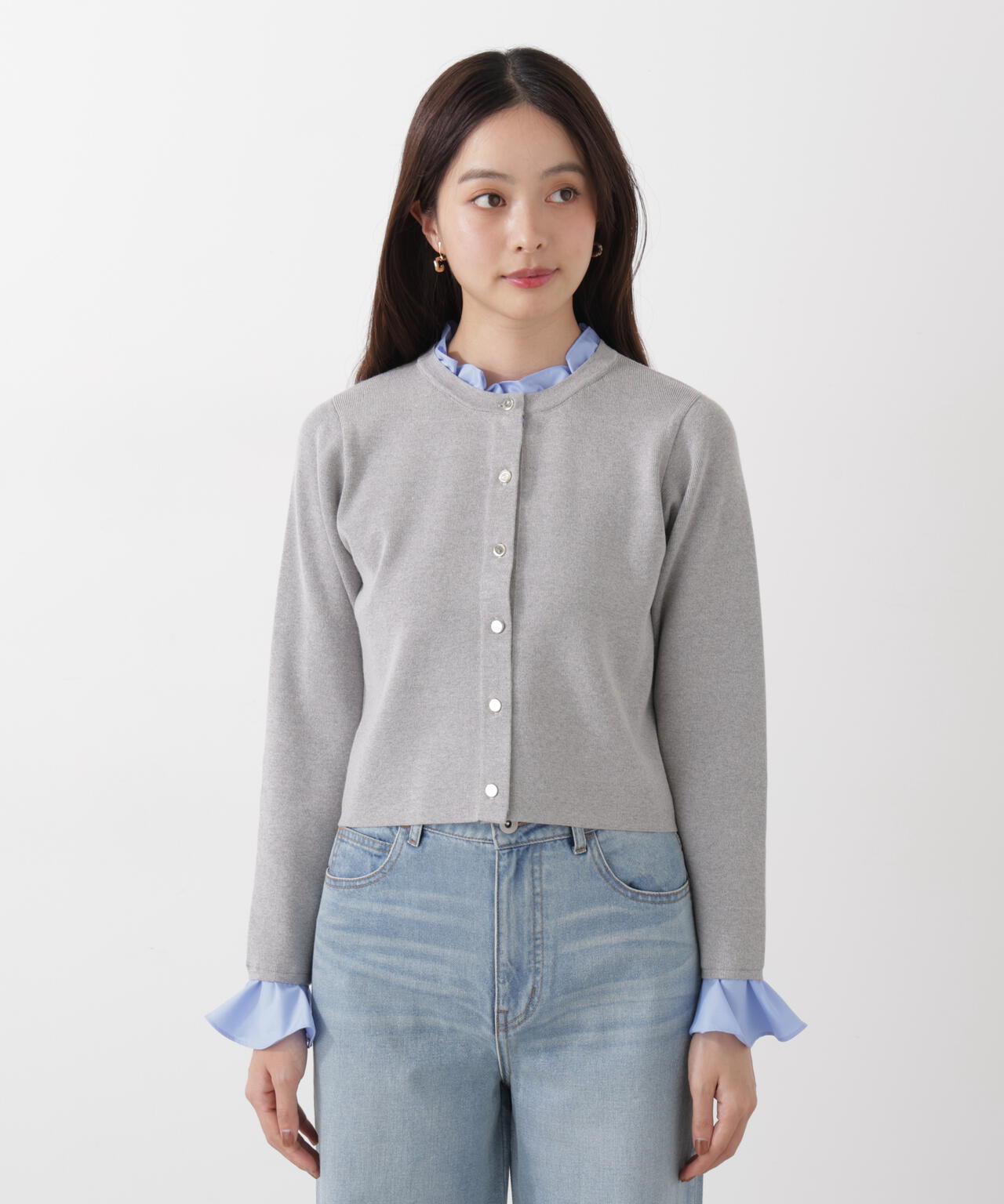 フリルショートカーディガン