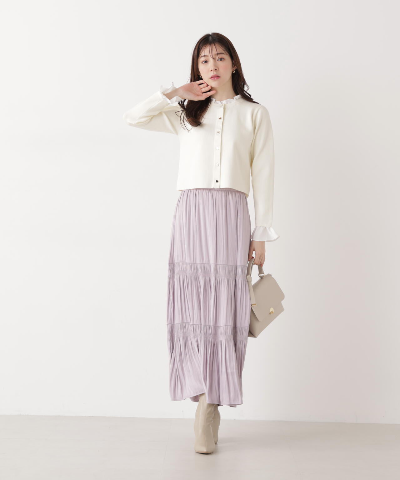 フリルショートカーディガン