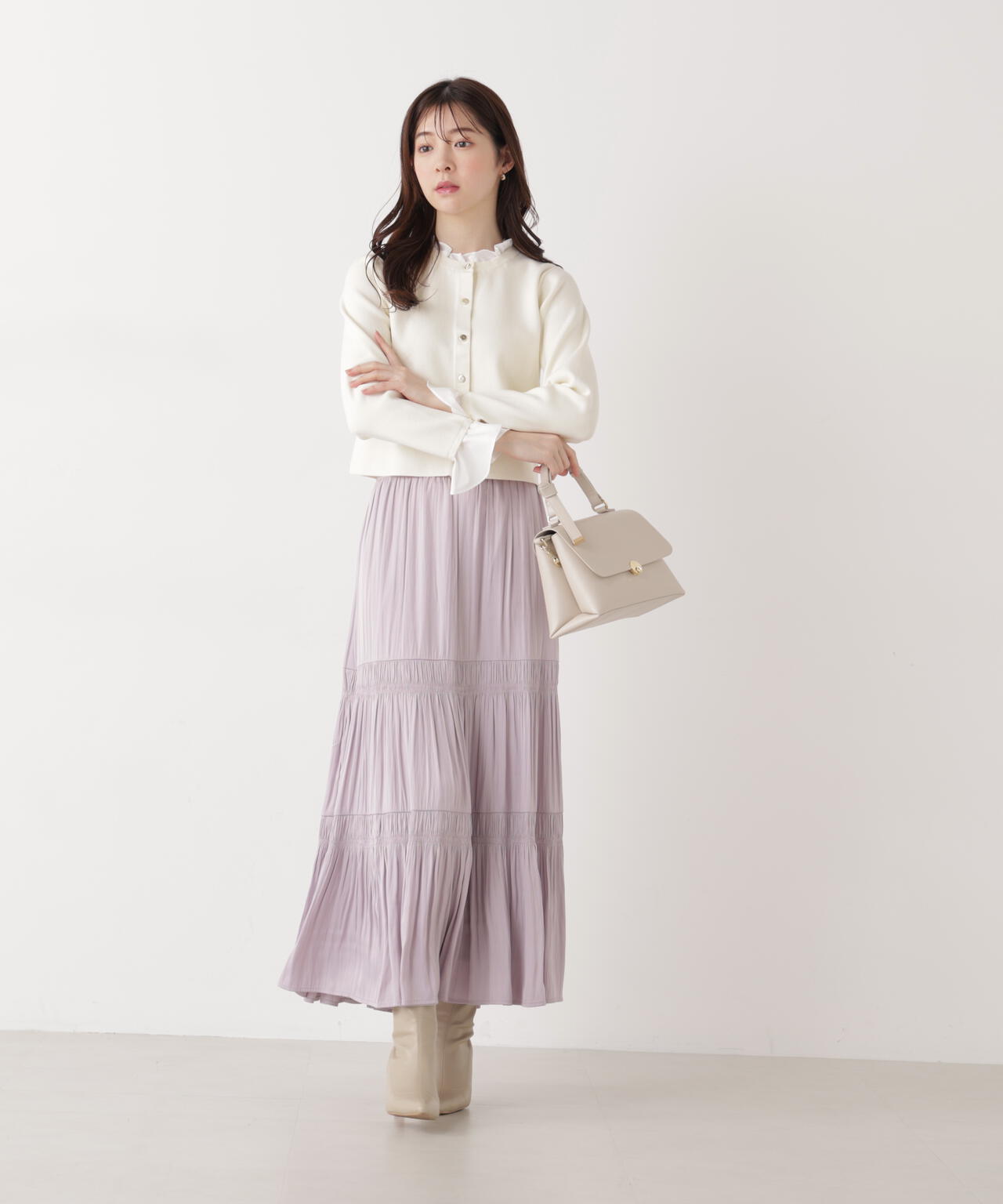 フリルショートカーディガン