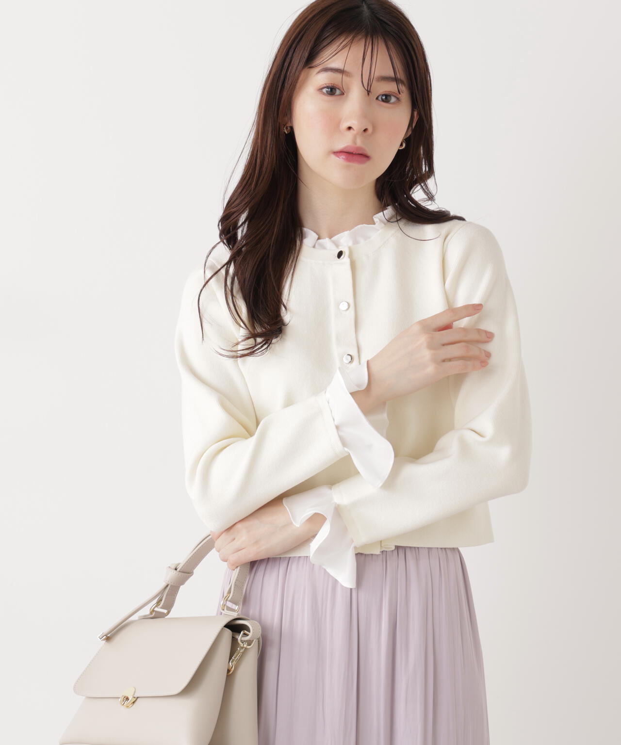 フリルショートカーディガン