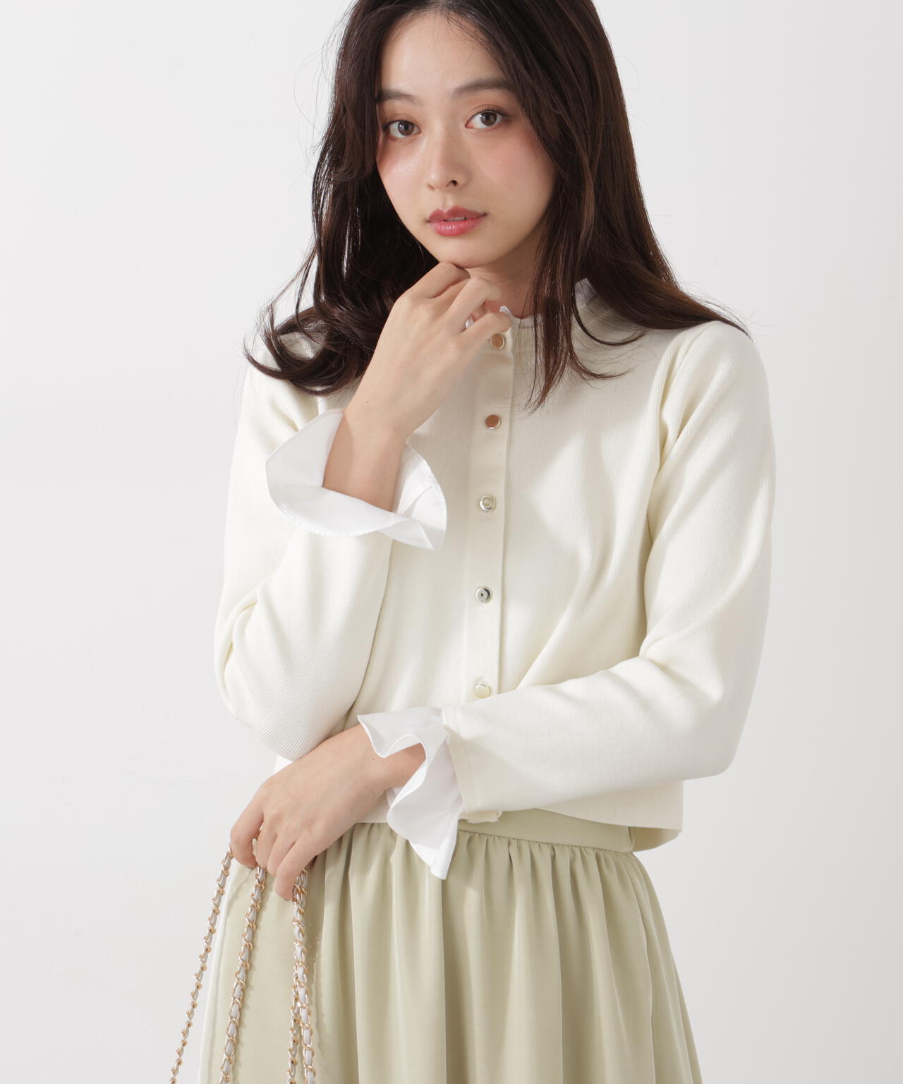 フリルショートカーディガン