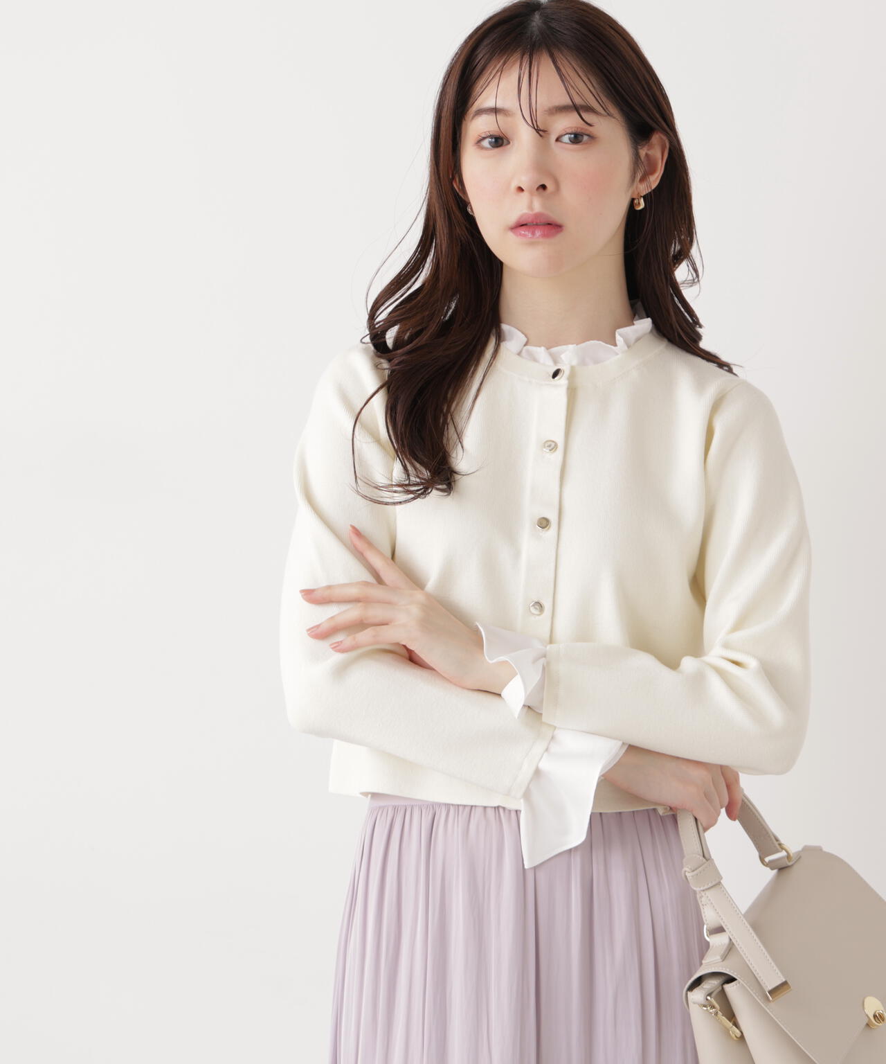 フリルショートカーディガン