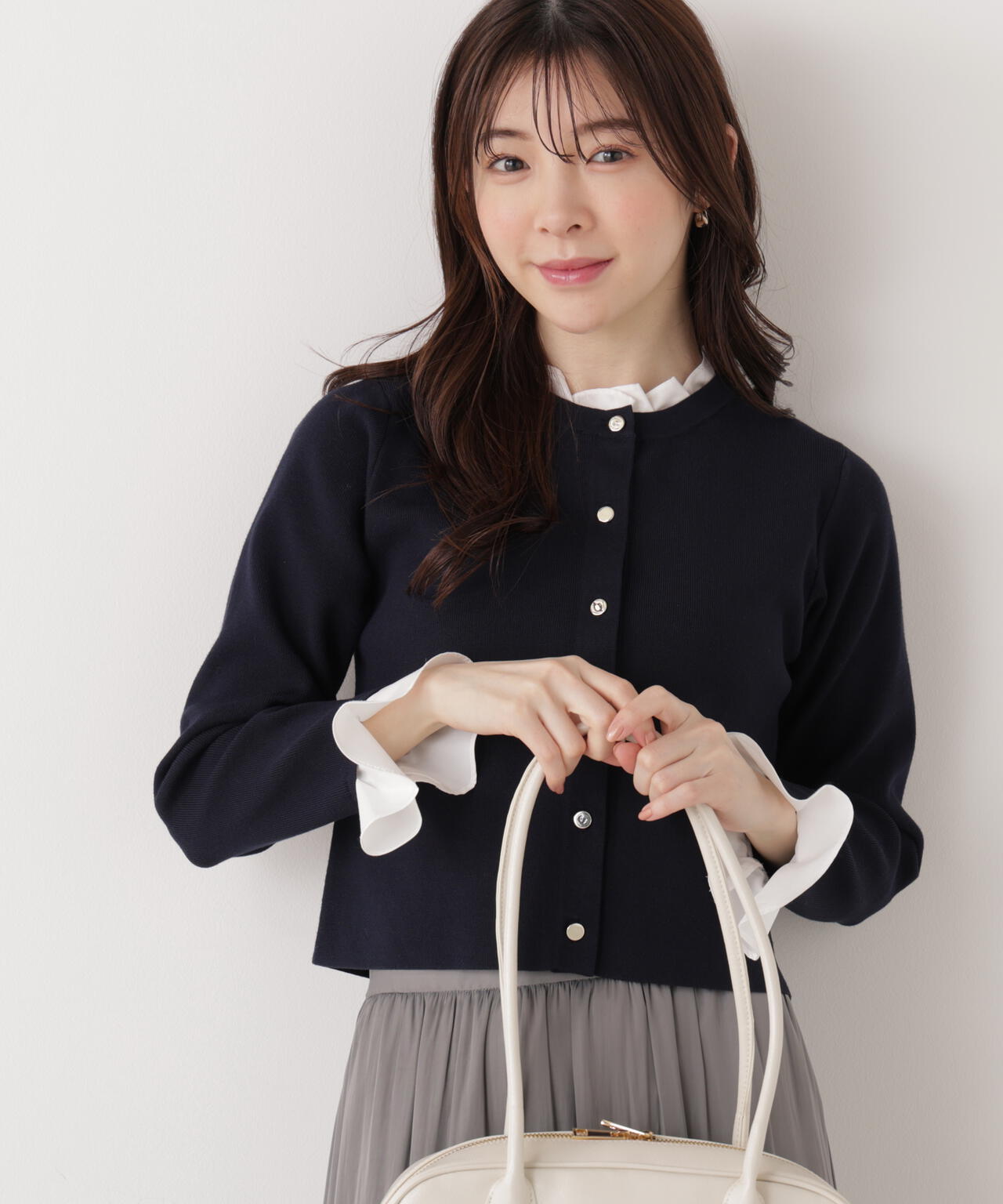 フリルショートカーディガン