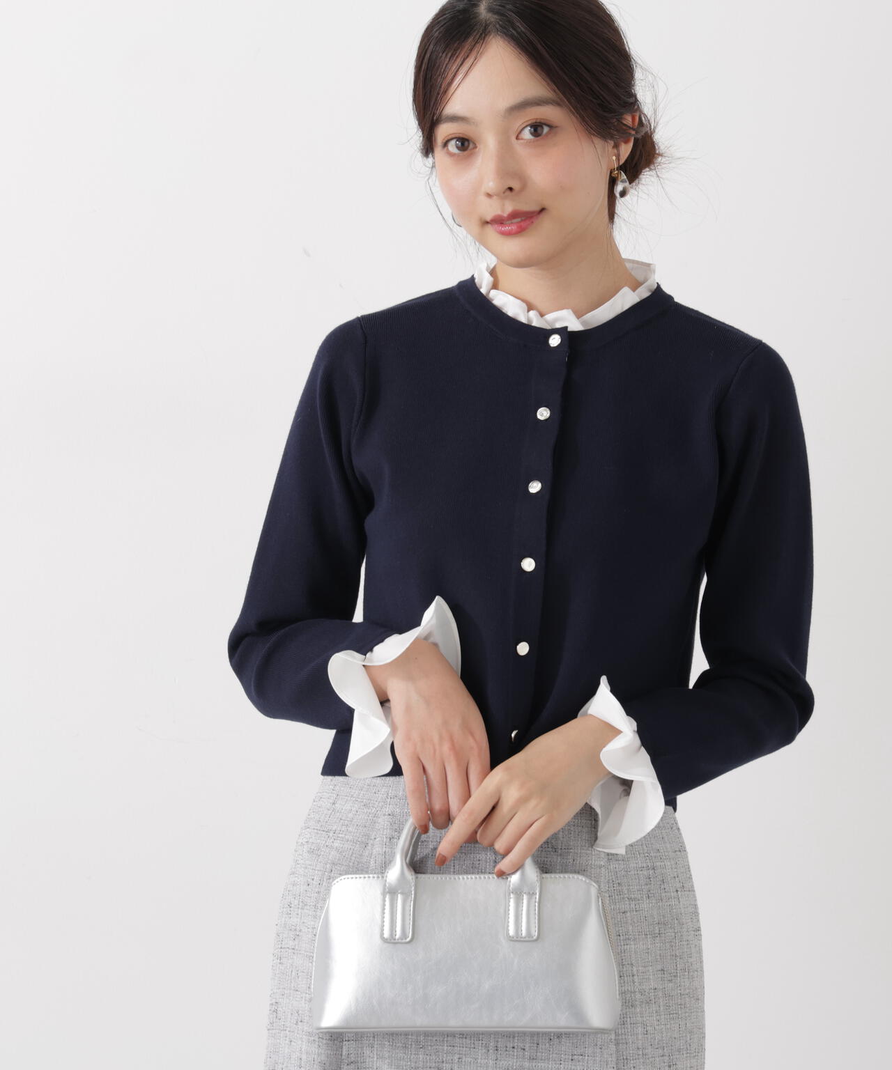 フリルショートカーディガン