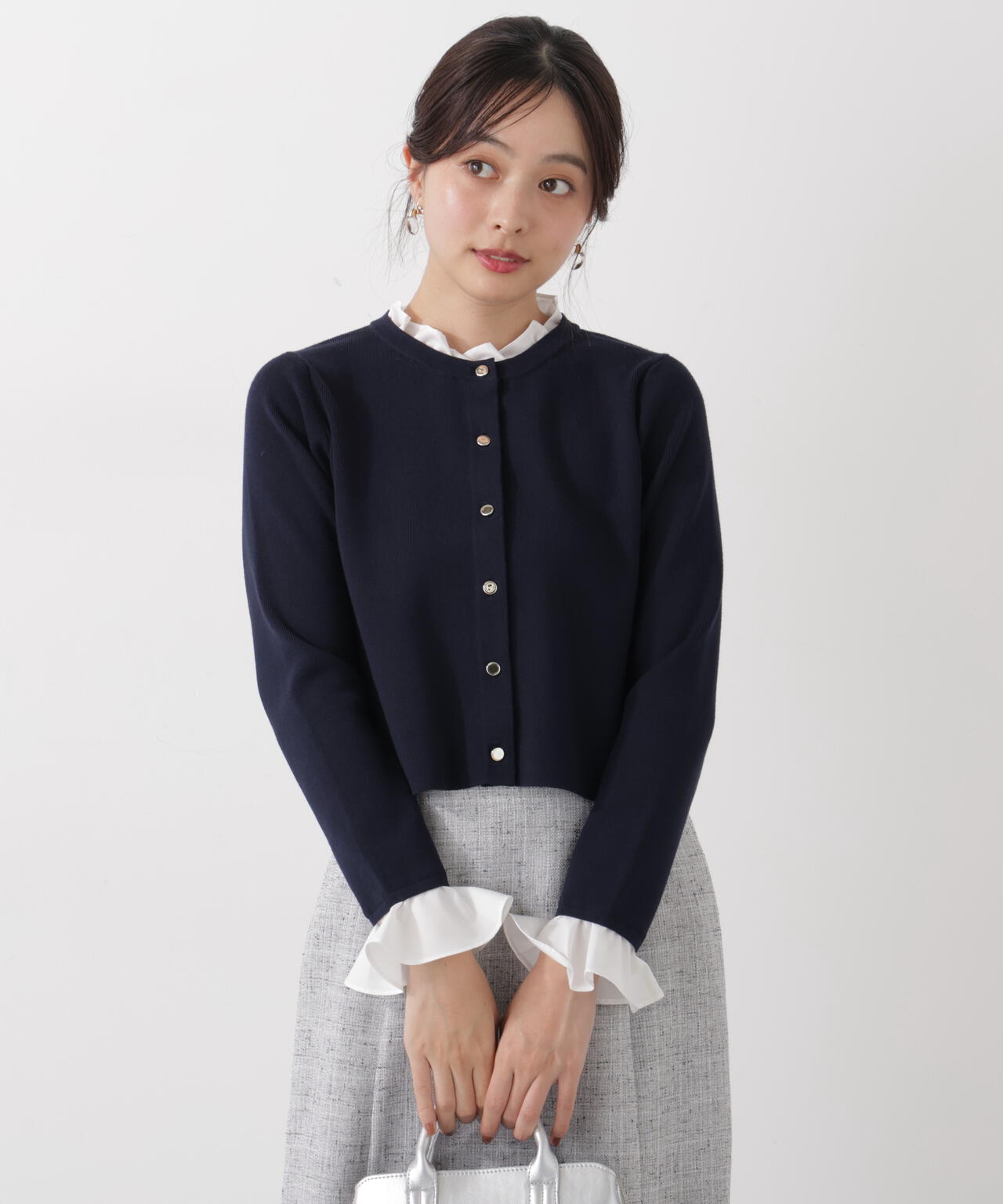 フリルショートカーディガン