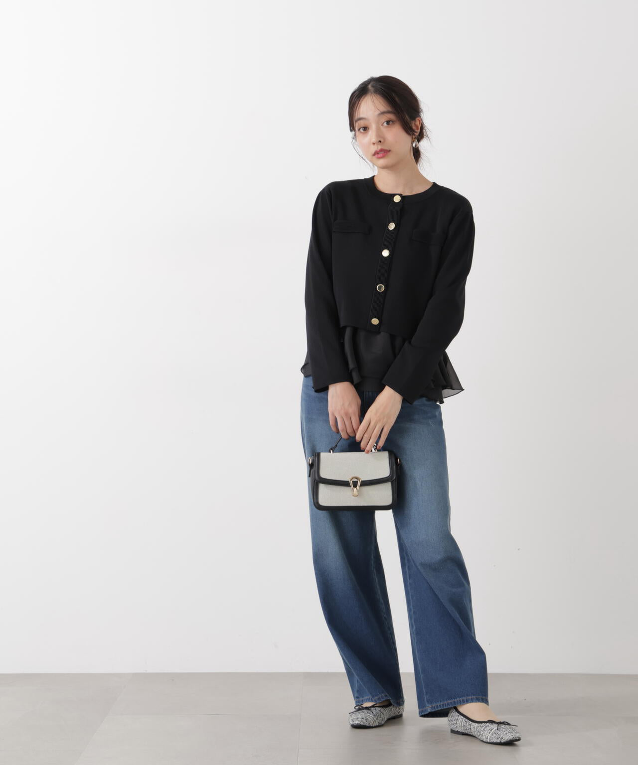 <ウォッシャブル>〈a/mie〉シルク混ニットカーディガン