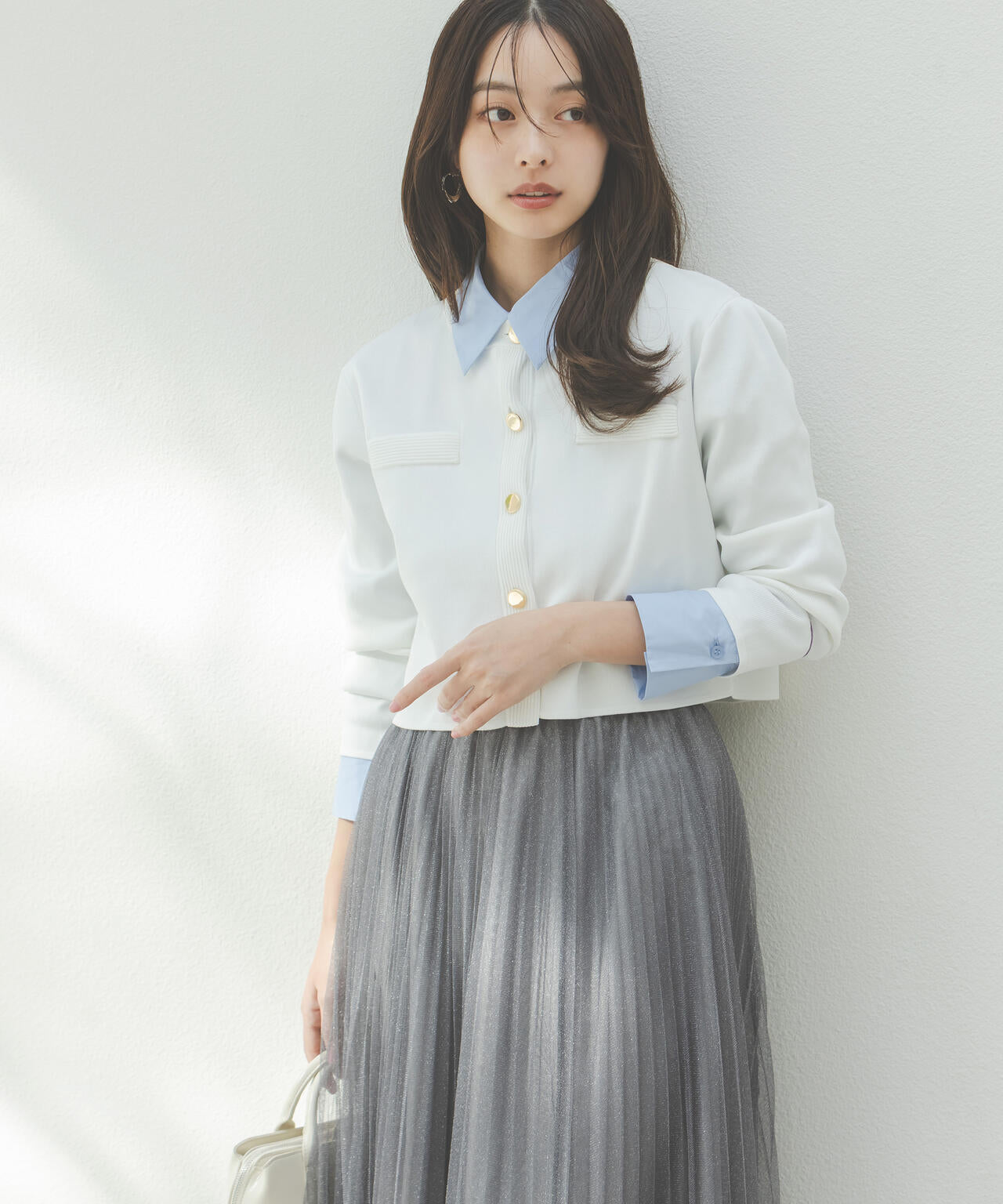 <ウォッシャブル>〈a/mie〉シルク混ニットカーディガン