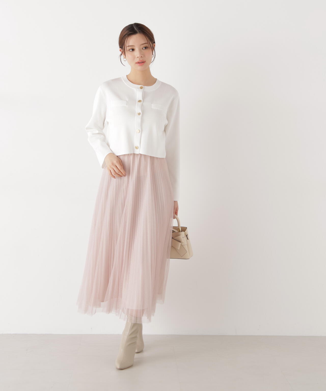 <ウォッシャブル>〈a/mie〉シルク混ニットカーディガン