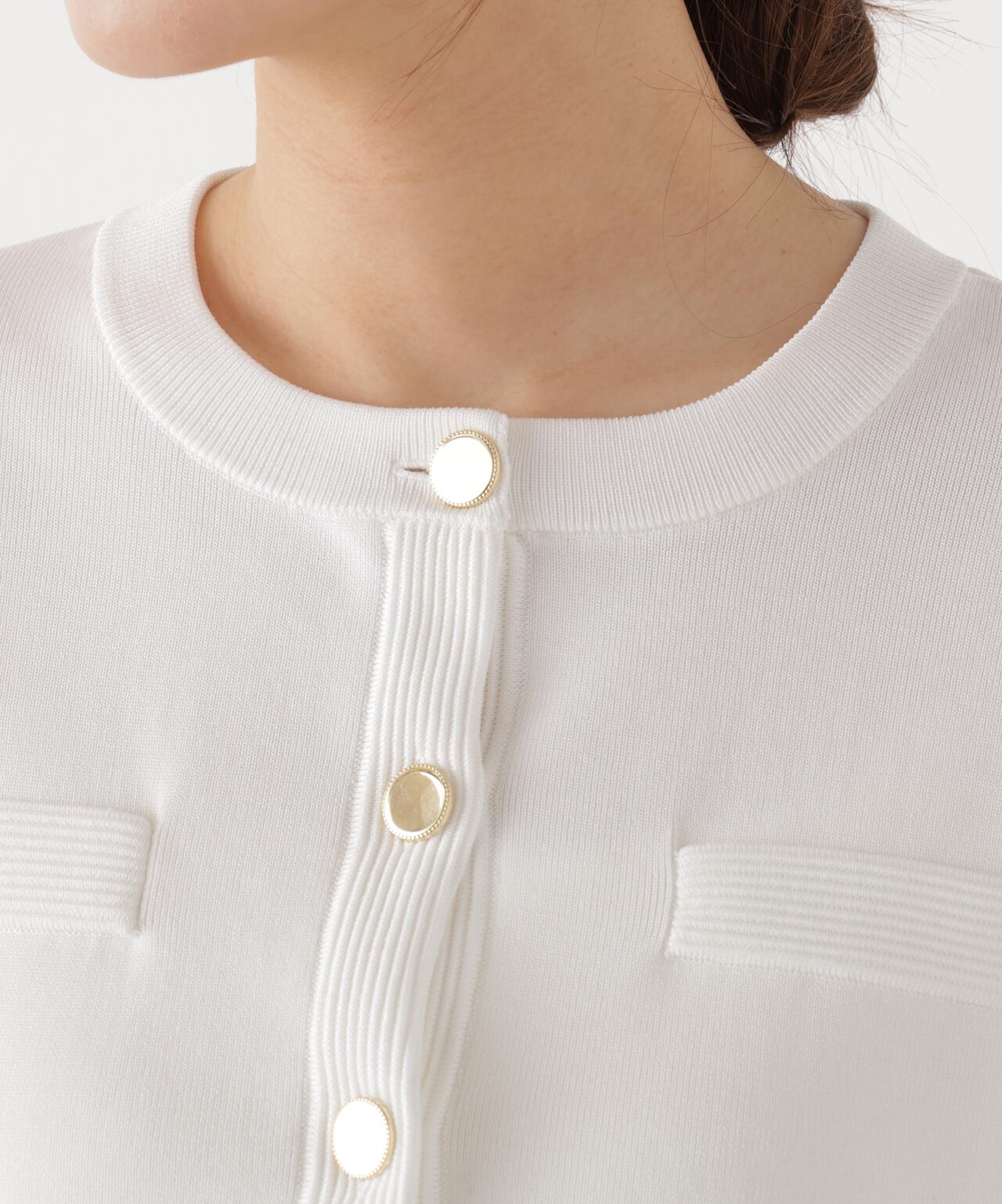 〈a/mie〉シルク混ニットカーディガン