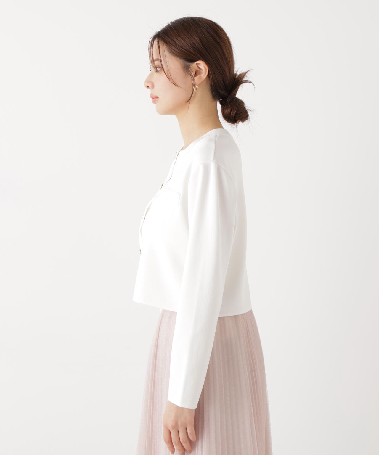 <ウォッシャブル>〈a/mie〉シルク混ニットカーディガン