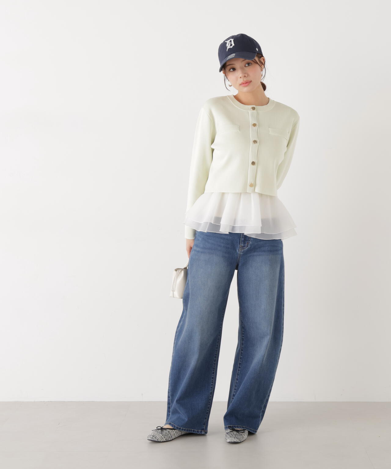 <ウォッシャブル>〈a/mie〉シルク混ニットカーディガン