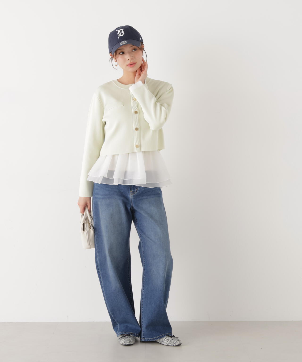 <ウォッシャブル>〈a/mie〉シルク混ニットカーディガン