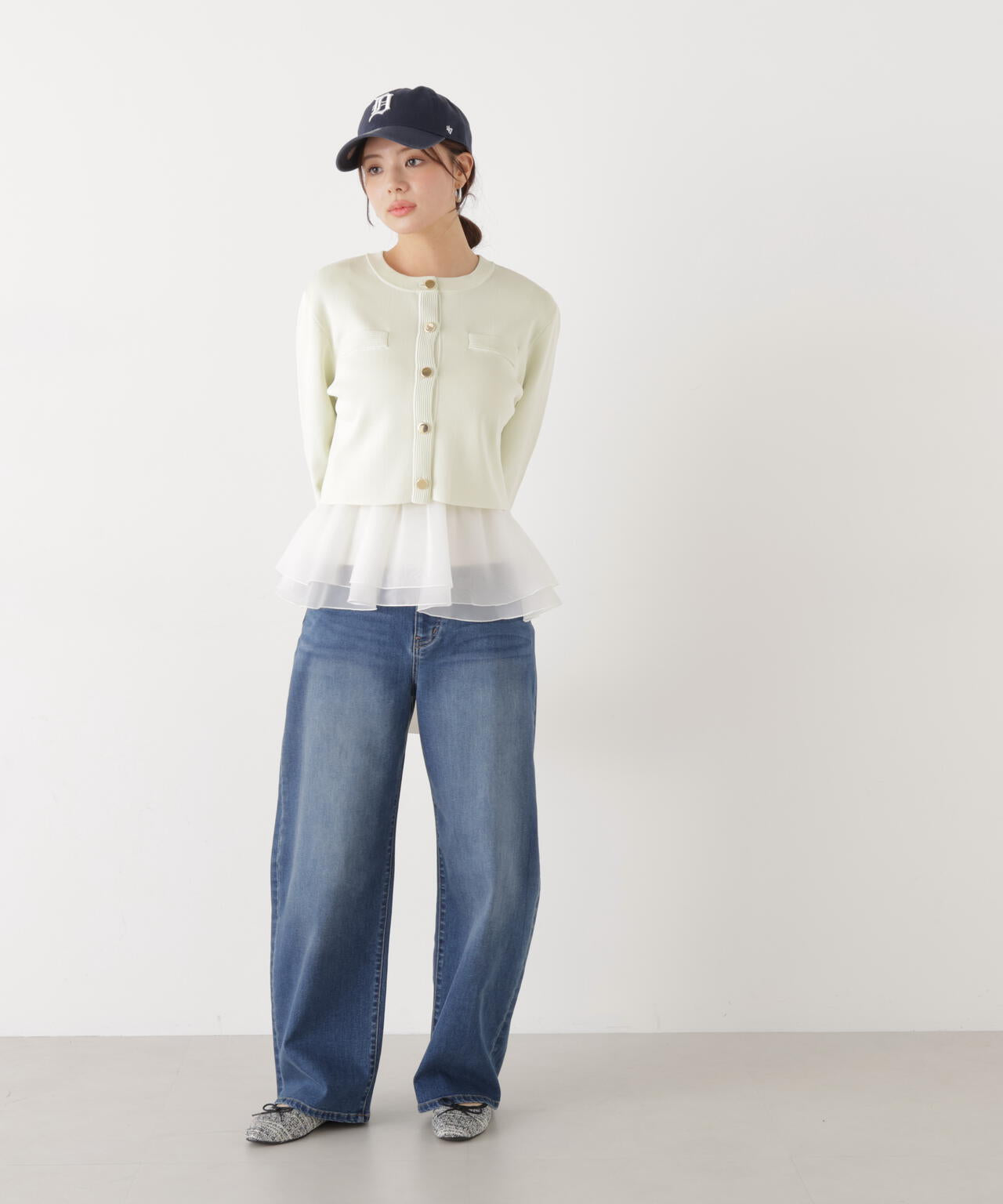 <ウォッシャブル>〈a/mie〉シルク混ニットカーディガン