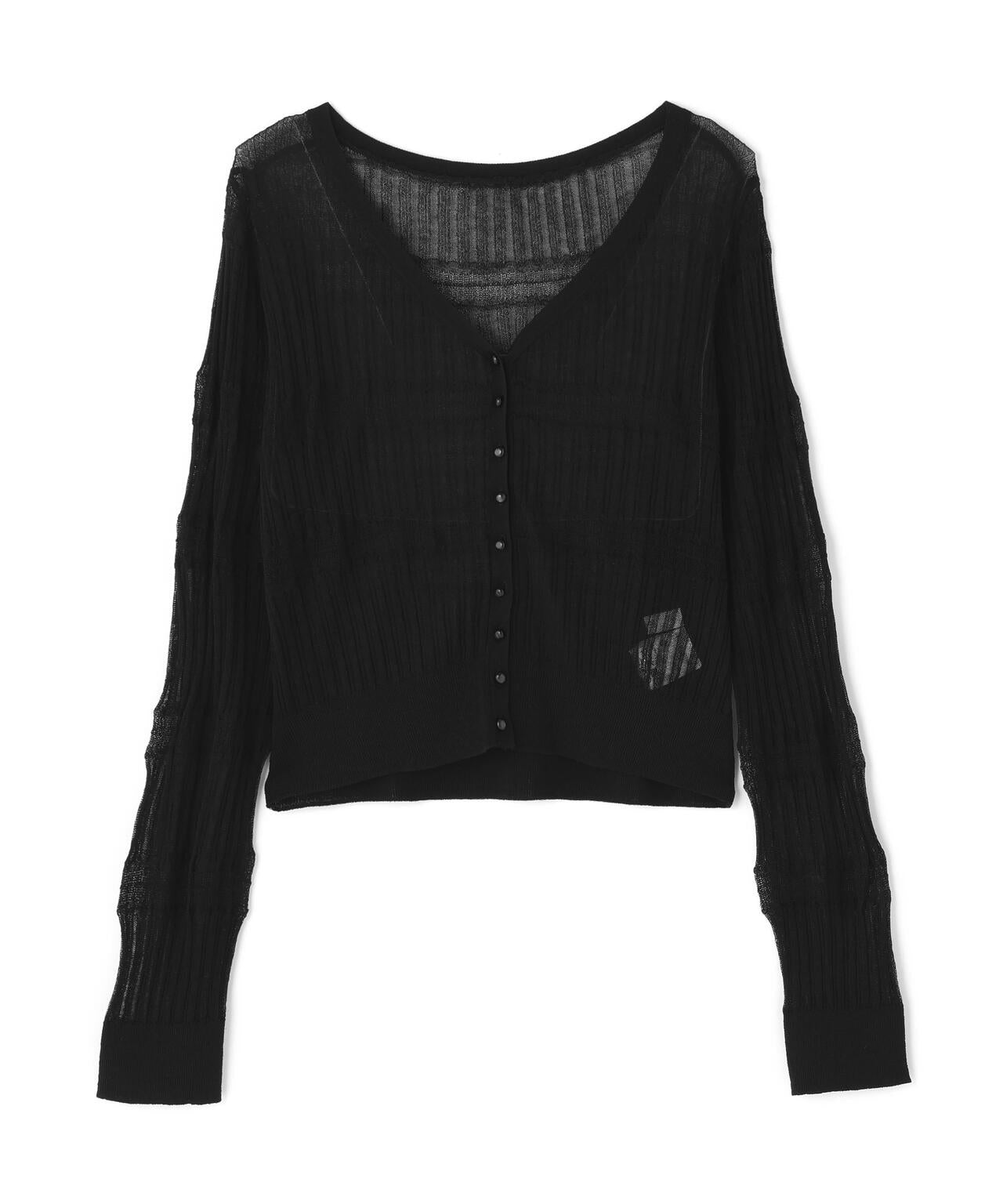 <加藤栞さん着用>〈a/mie〉変わり織透かし編みカーディガン