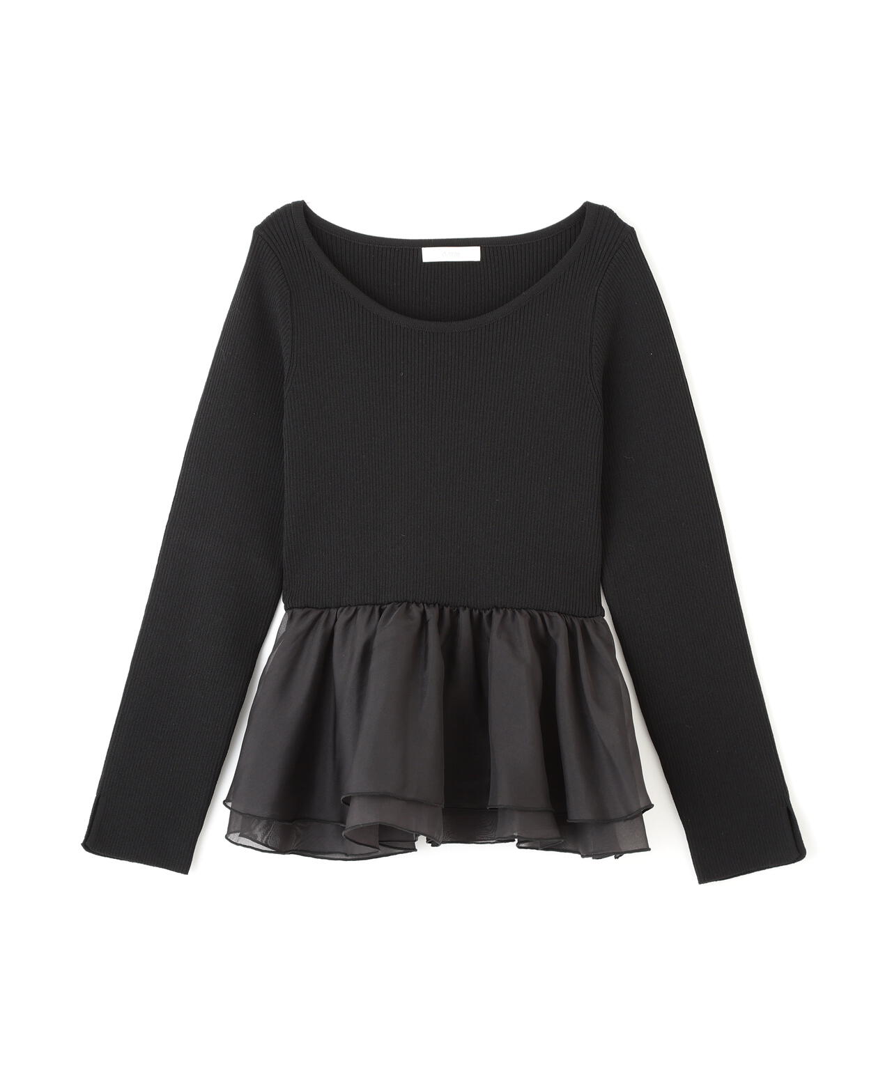 〈a/mie〉シアーペプラムリブニット