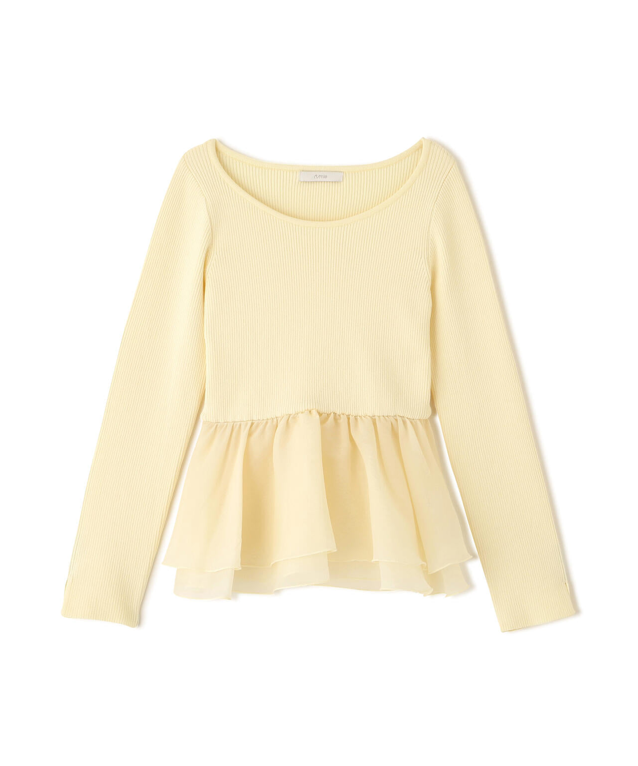 〈a/mie〉シアーペプラムリブニット