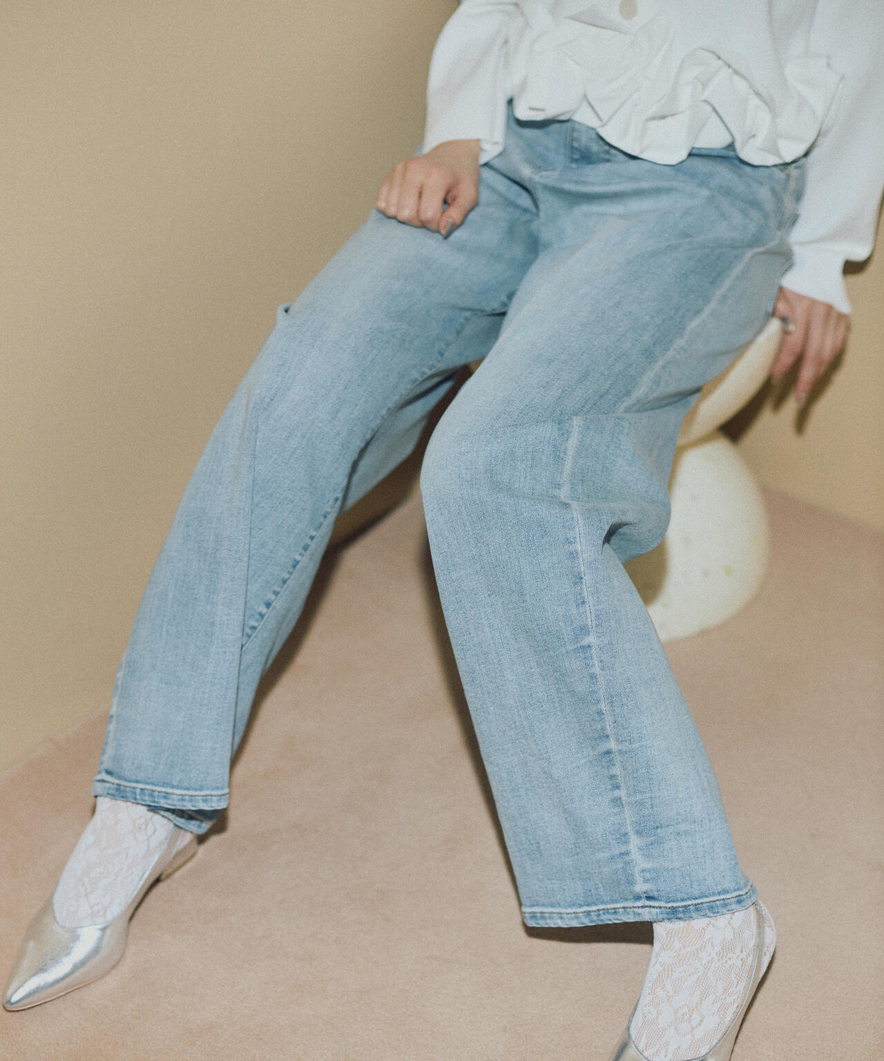 〈a/mie〉ホイップペプラムニット