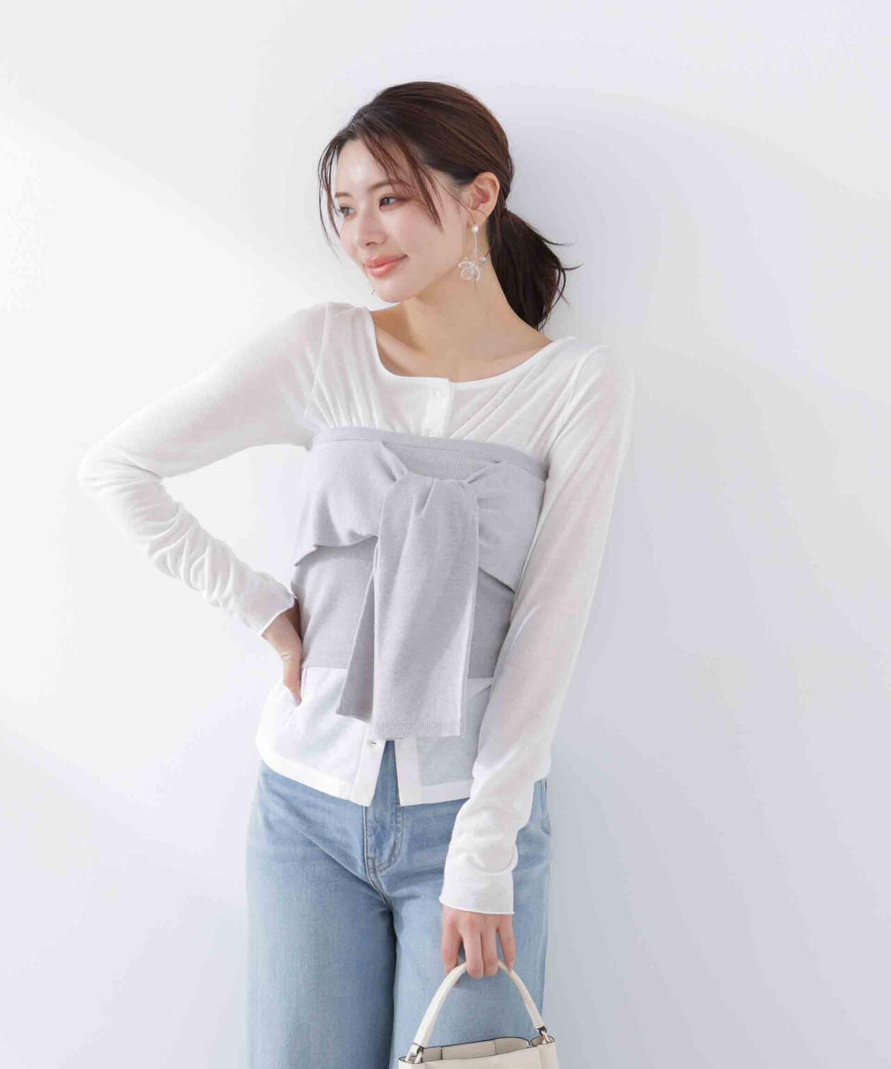 〈a/mie〉リボンニットビスチェ