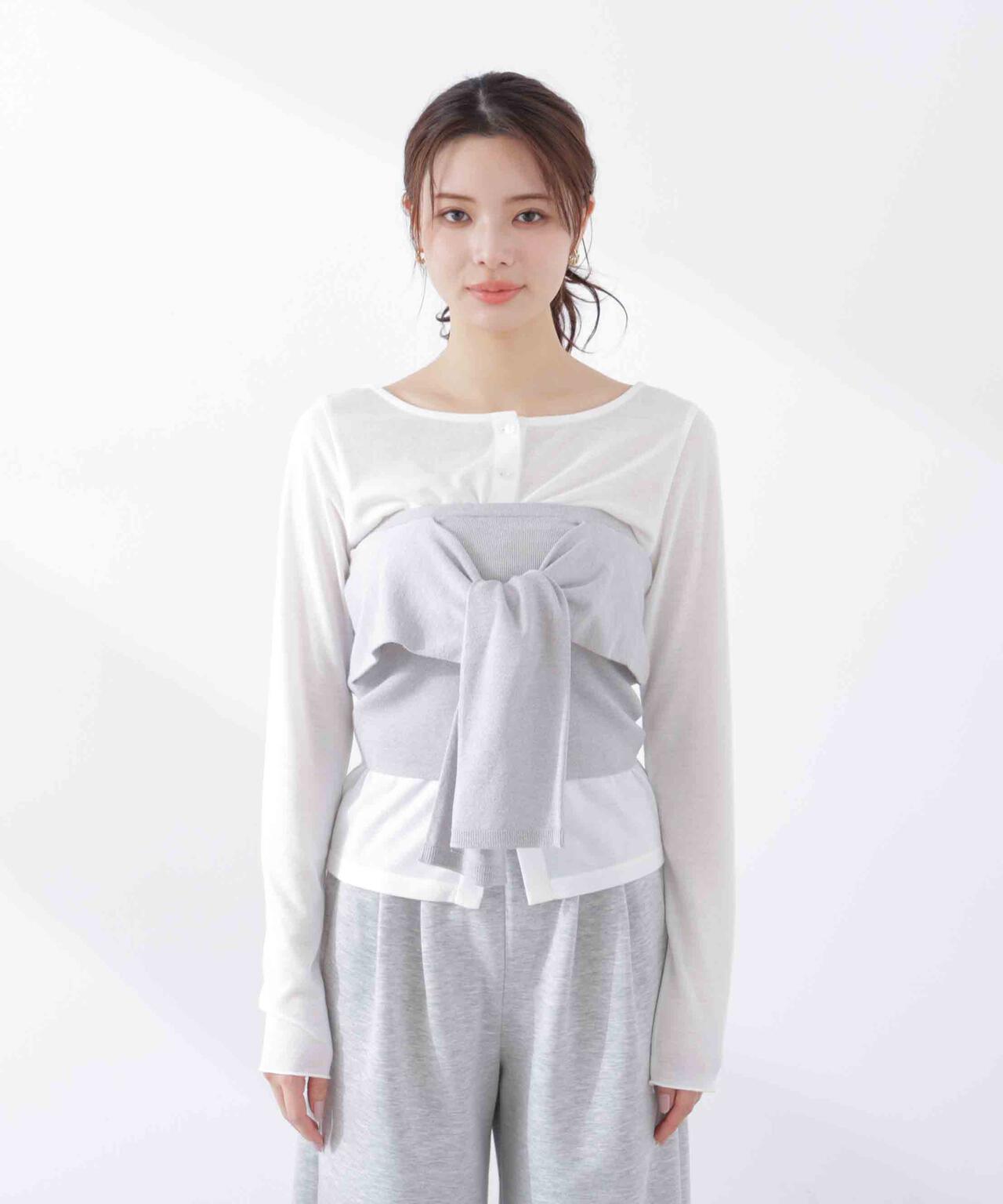 〈a/mie〉リボンニットビスチェ