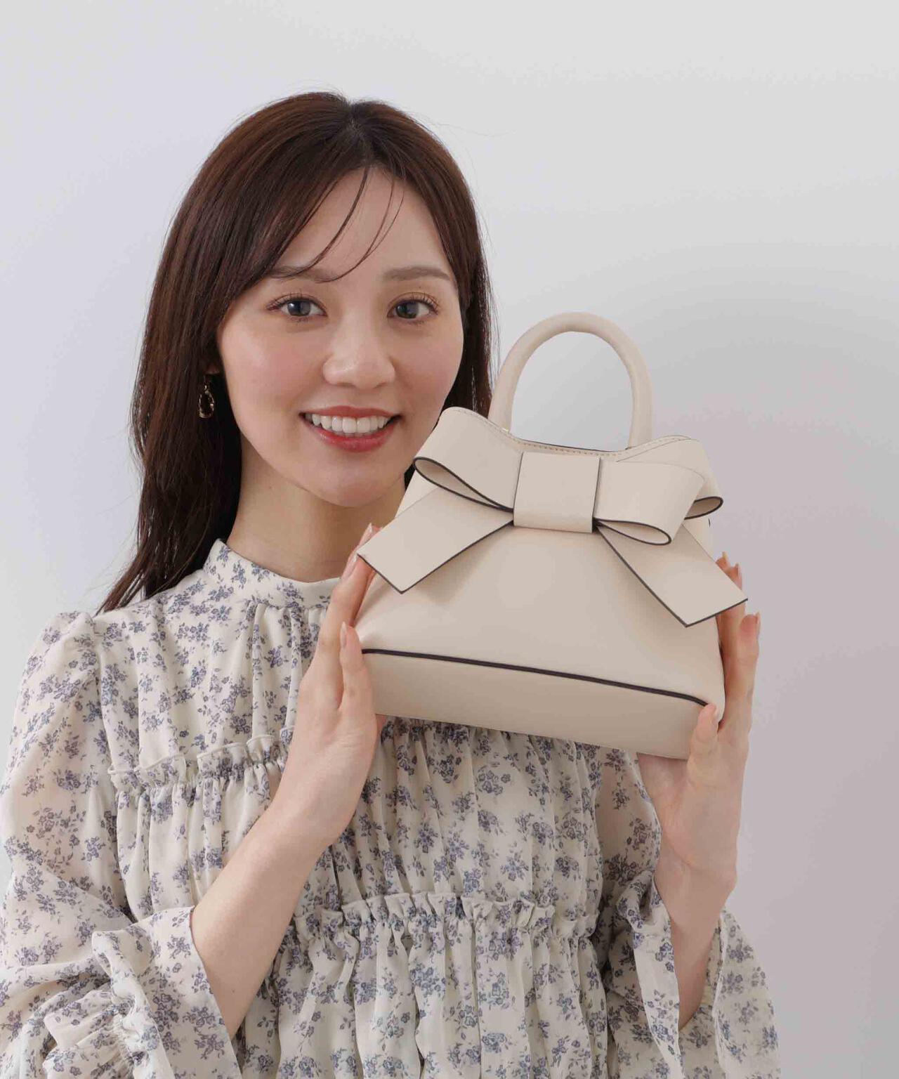 フロントリボンバッグミニ【ブラック・アイボリー:official site・ZOZOTOWN・一部店舗限定】