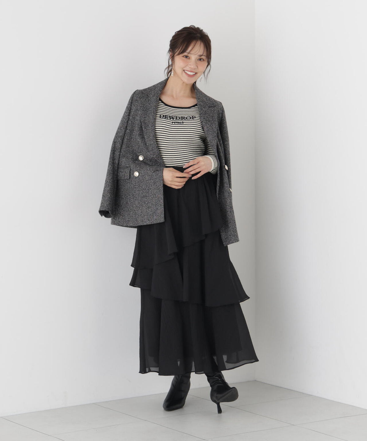 <加藤栞さん着用>ヘムティアードスカート