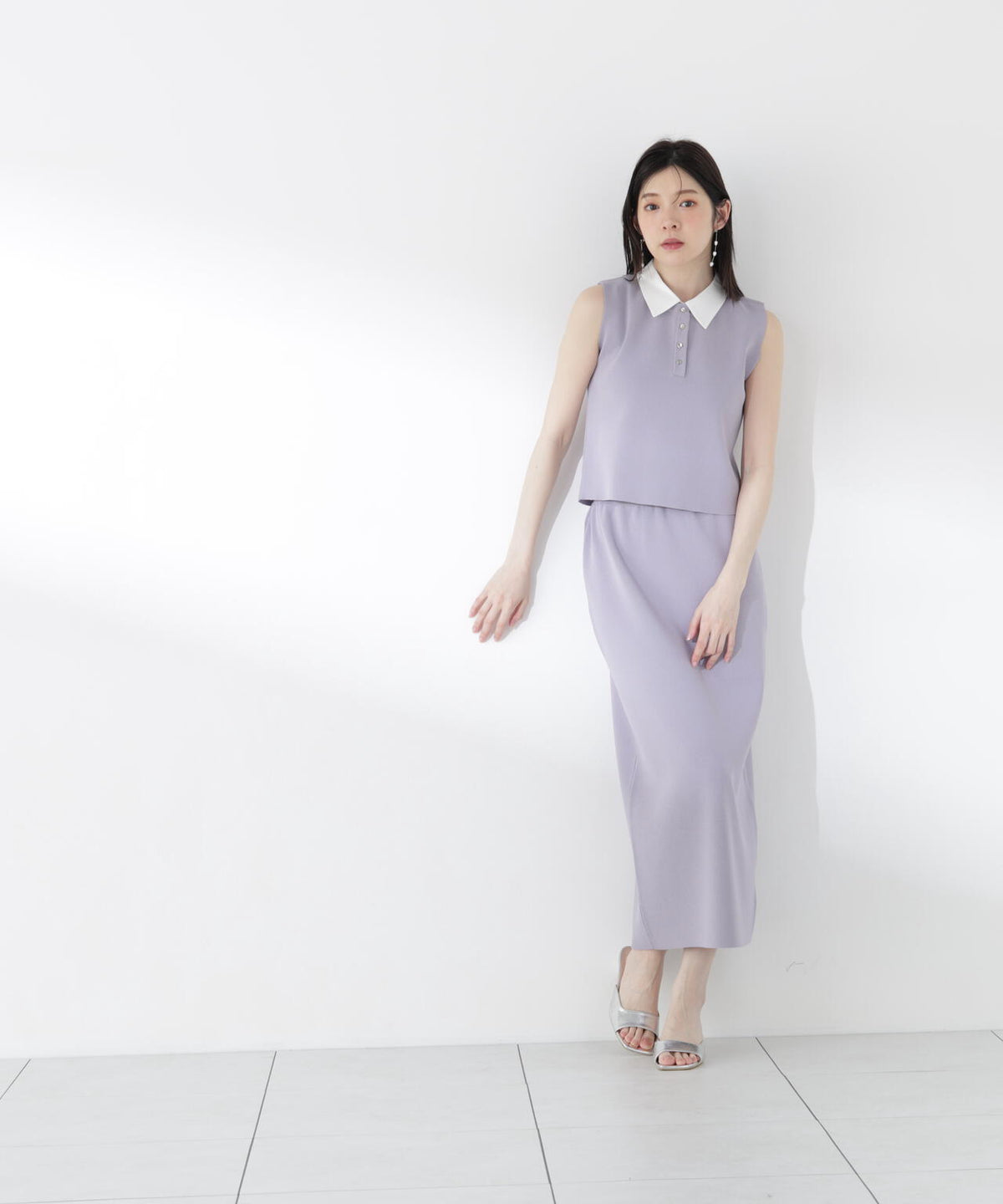 <青島心さん着用>衿ドッキングニットセットアップ