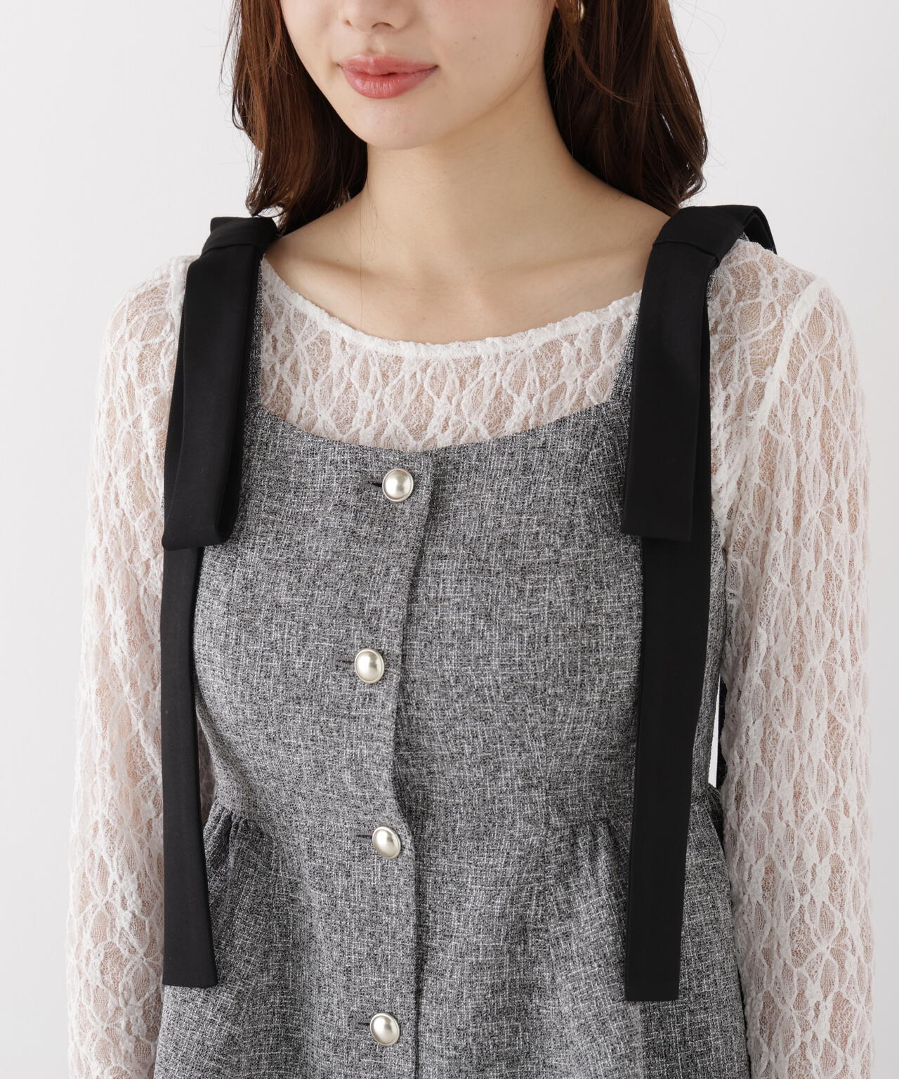 リボンペプラムジレ