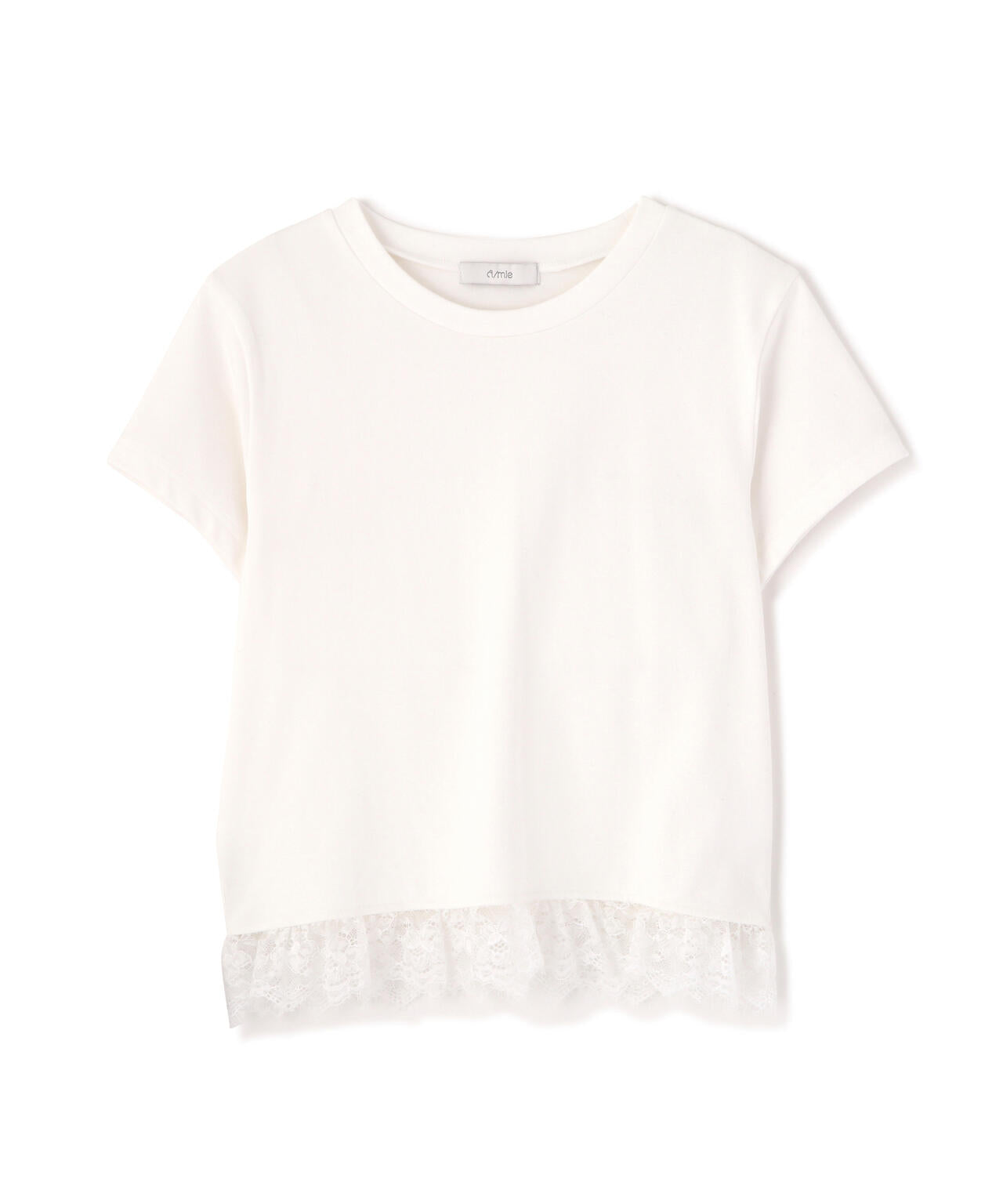 <青島心さん着用>〈a/mie〉レースヘムTシャツ