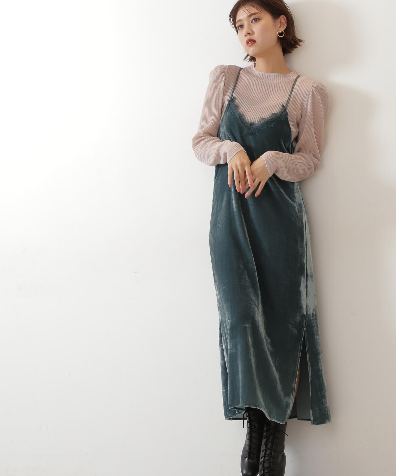 シアートップスキャミワンピースセット