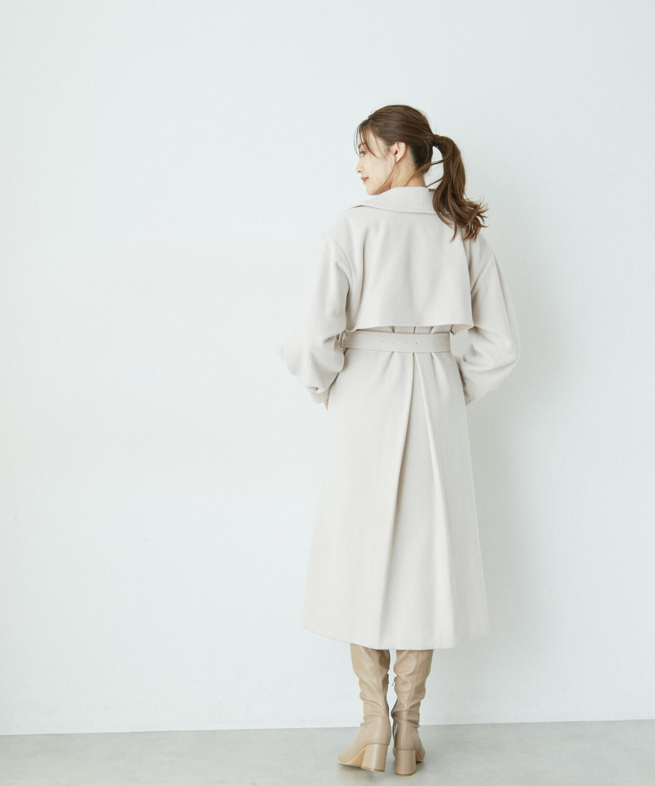 【美人百花11月号 宮田聡子さん着用商品】スタンドカラーレディコート