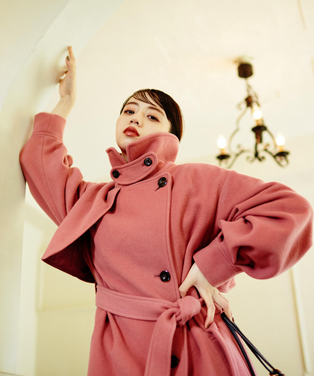 【美人百花11月号 宮田聡子さん着用商品】スタンドカラーレディコート