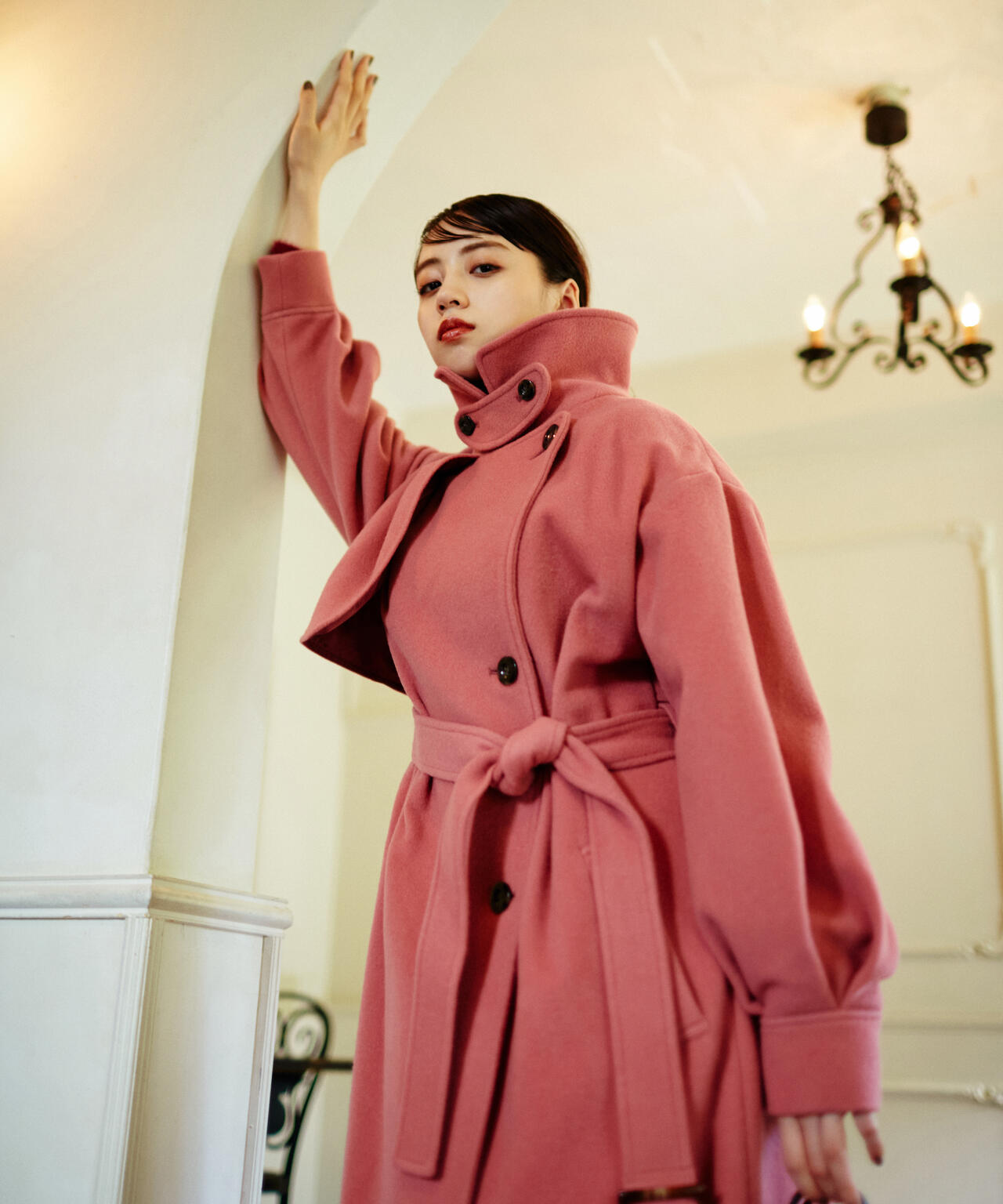 【美人百花11月号 宮田聡子さん着用商品】スタンドカラーレディコート