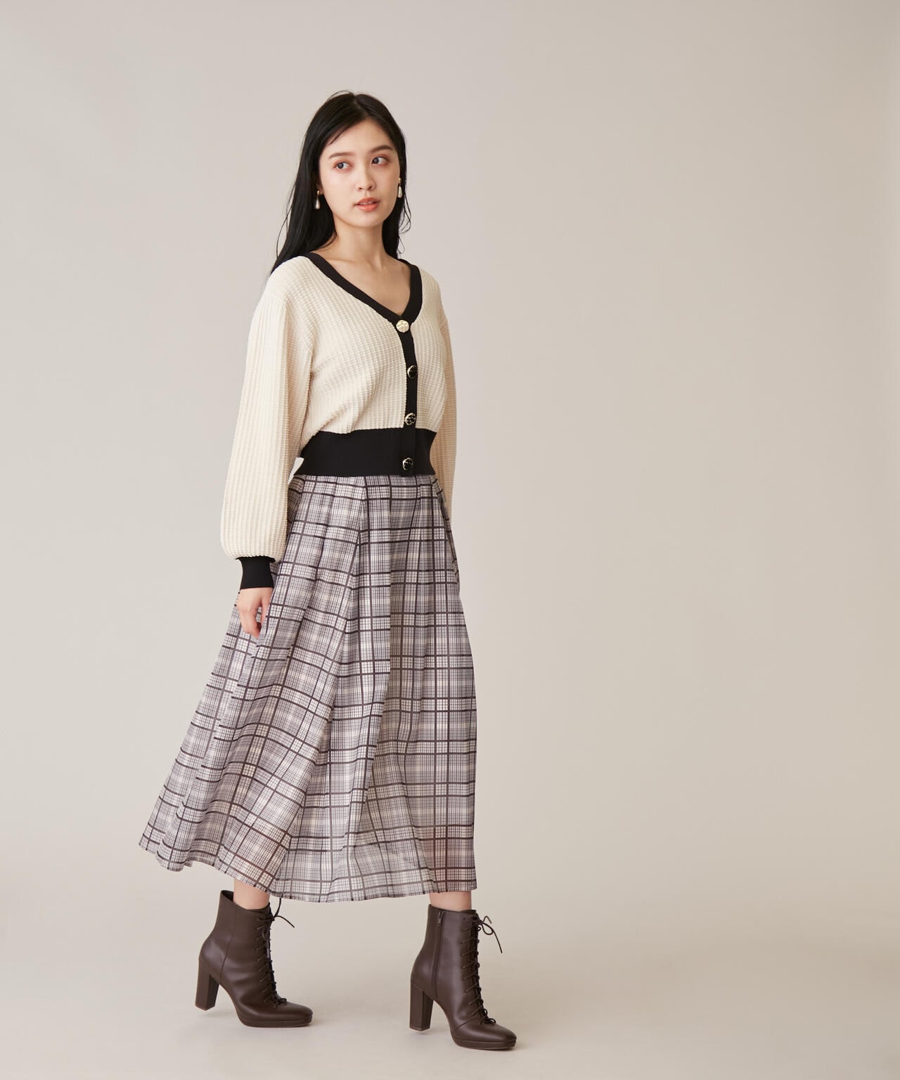【美人百花11月号 宮田聡子さん着用商品】レースアップブーティ