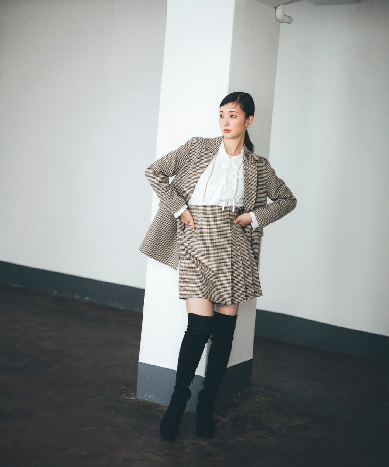 【美人百花11月号 宮田聡子さん着用商品】スクエアストレッチブーツ