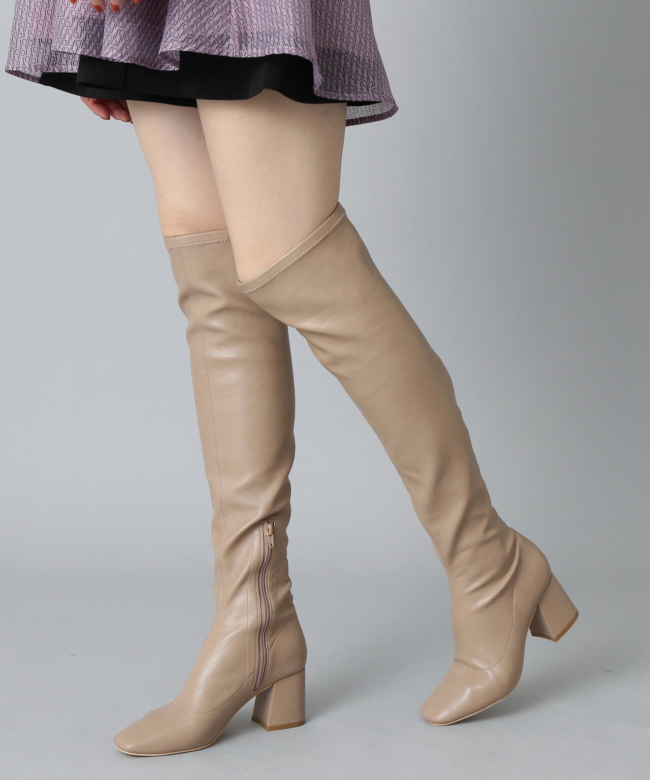 【美人百花11月号 宮田聡子さん着用商品】スクエアストレッチブーツ