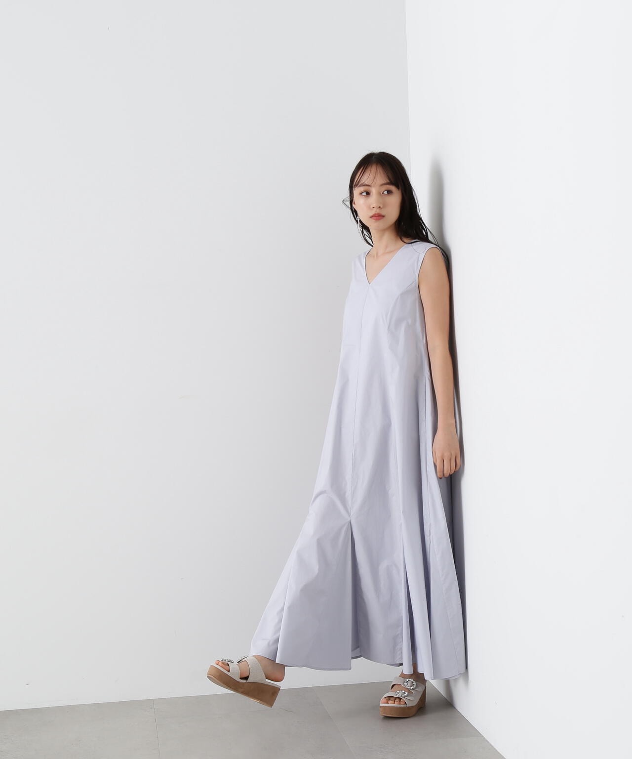 eSシリーズカラーマキシワンピース WEB限定カラー:ブラック
