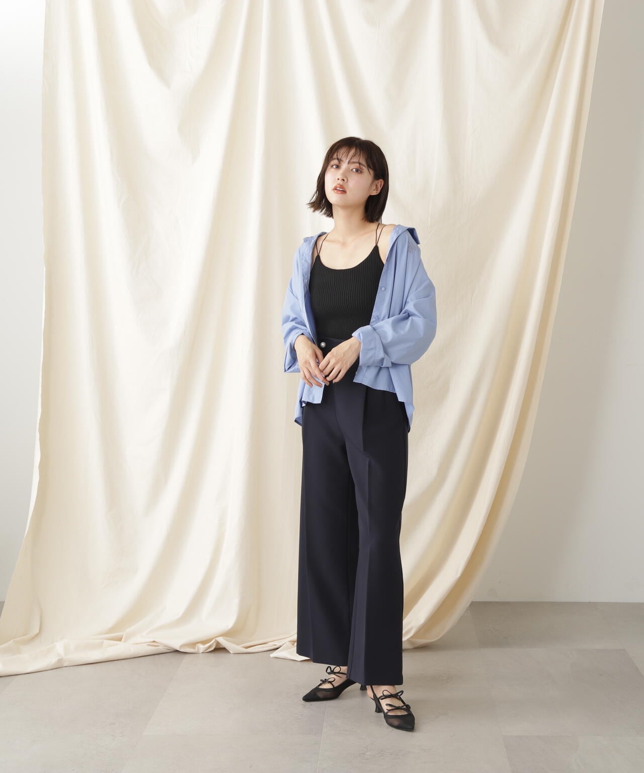 カップツキリブニットキャミソール