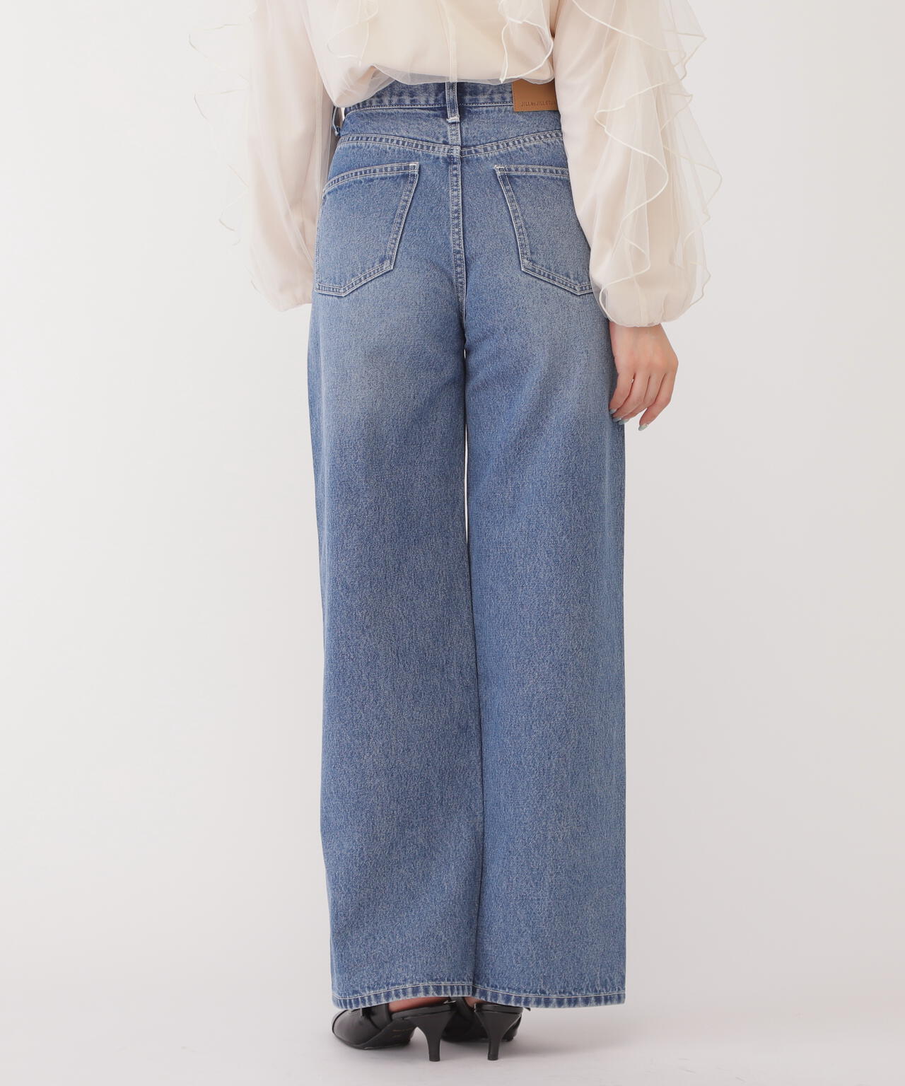 【eS】<ジルバイベーシック>ストレートワイドデニムパンツ