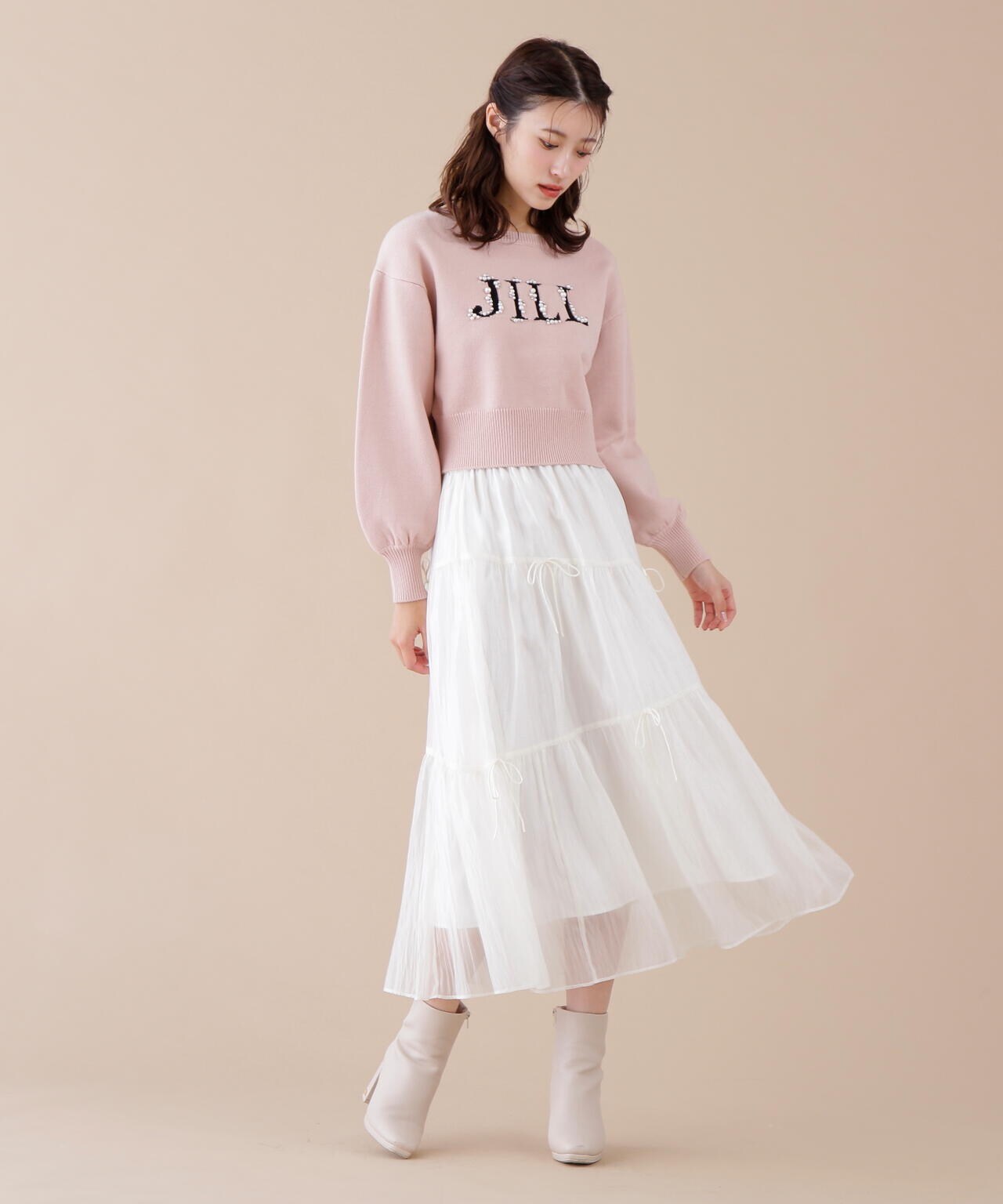 ロゴジャガードビジューニット