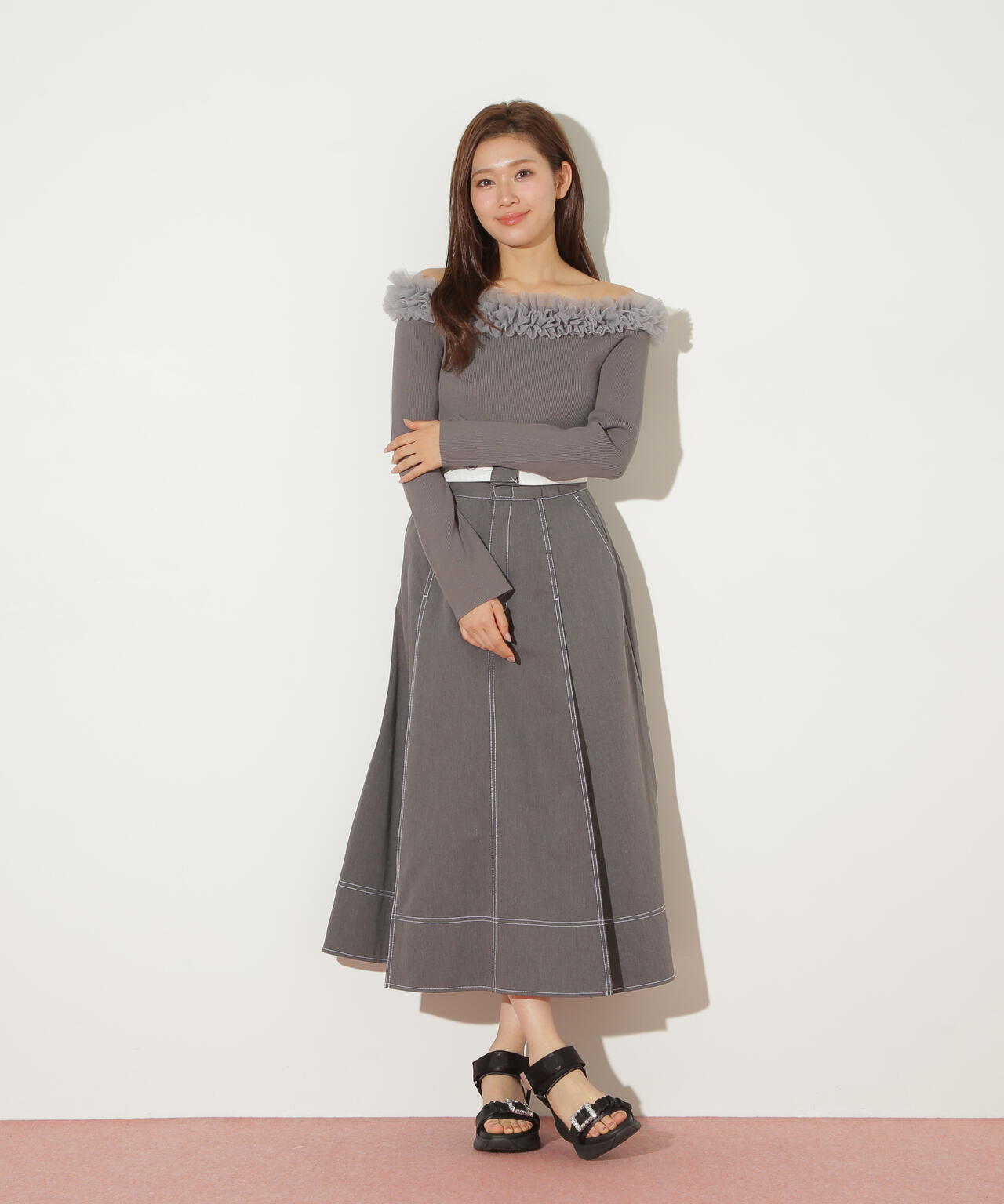 「Dickies × JILL by JILL STUART」別注ステッチロングスカート