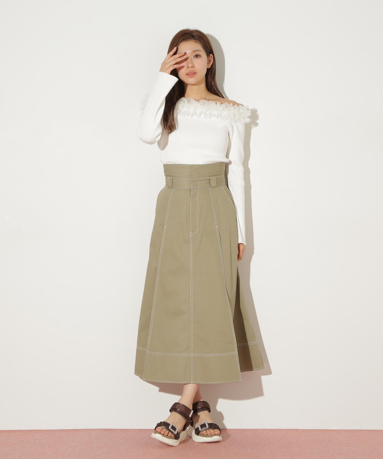 「Dickies × JILL by JILL STUART」別注ステッチロングスカート