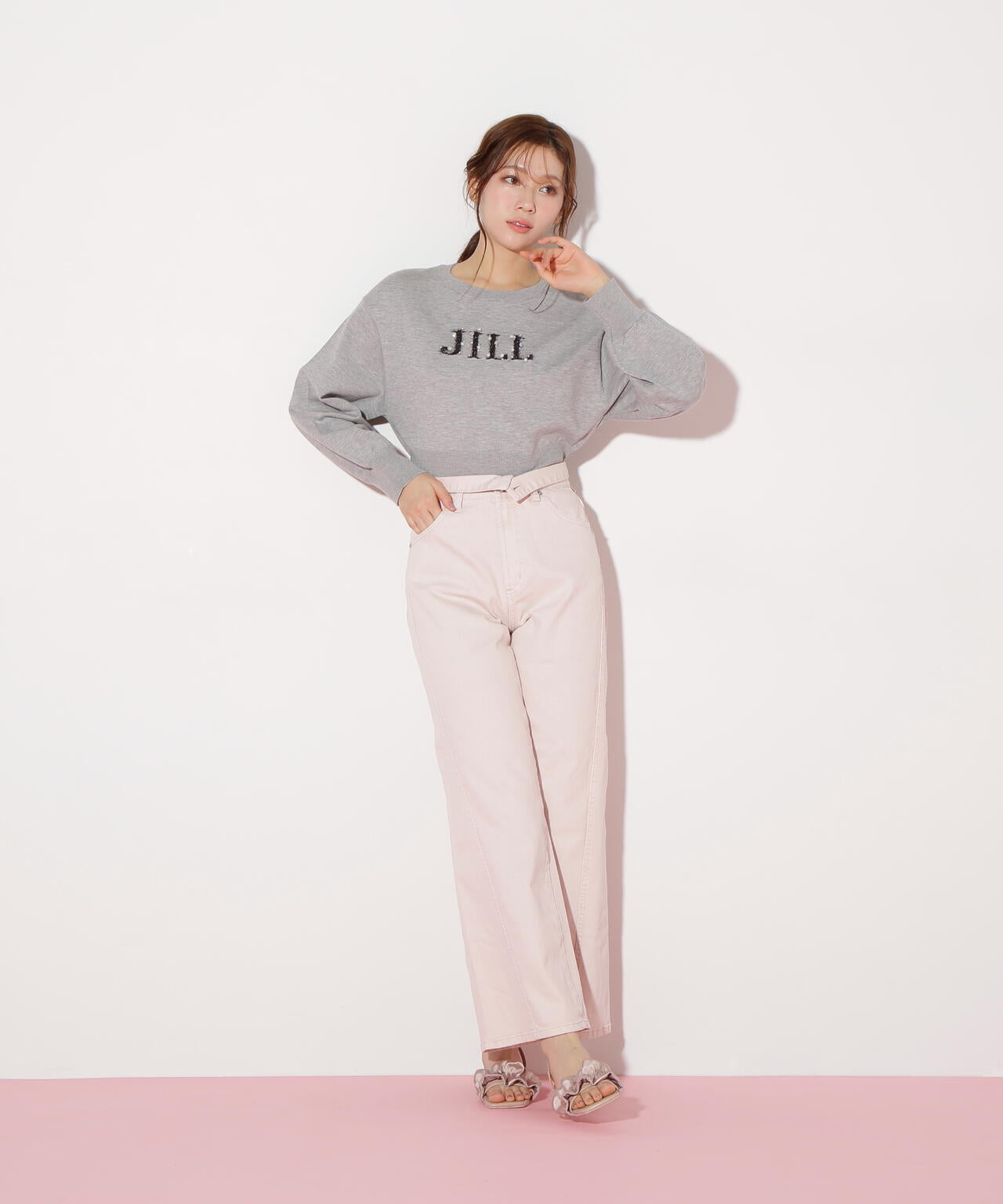 ハイウエストストレートデニムパンツ