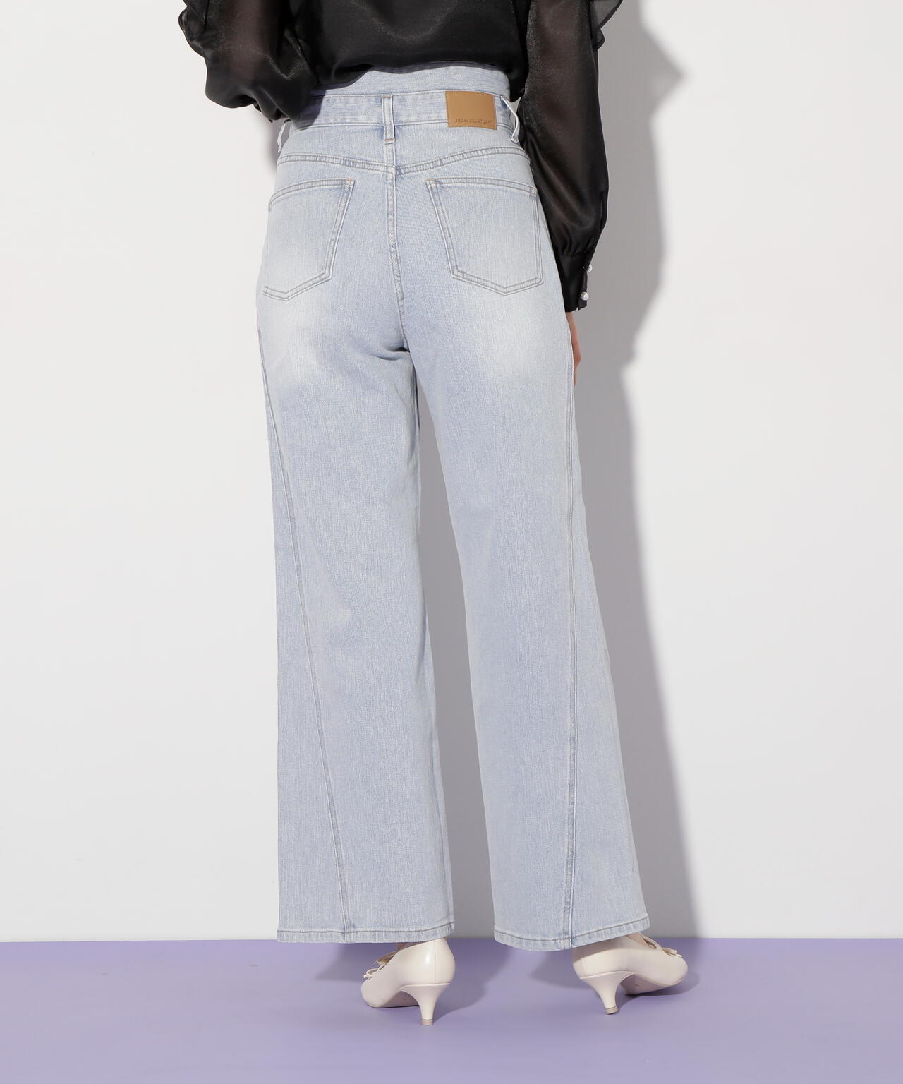 ハイウエストストレートデニムパンツ