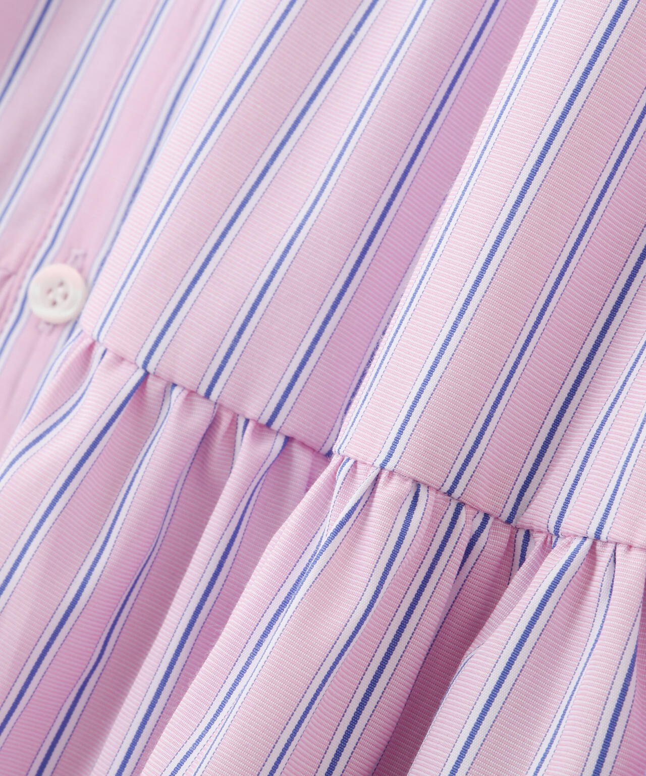 ウエストシャーリングストライプシャツワンピース