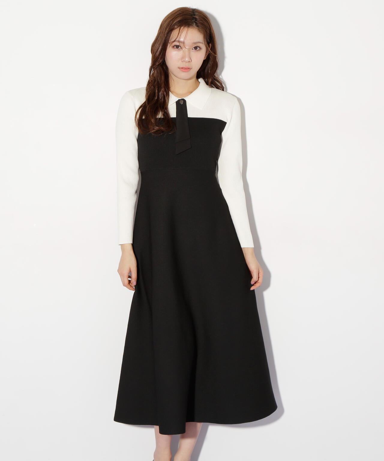 2wayタイ付ソウバリフレアワンピース
