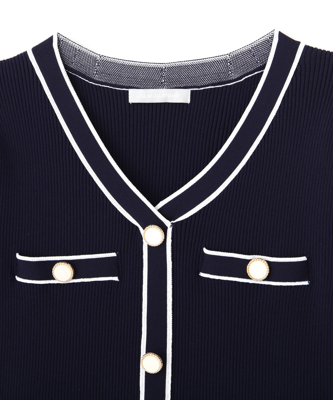 配色パイピングリブニットワンピース