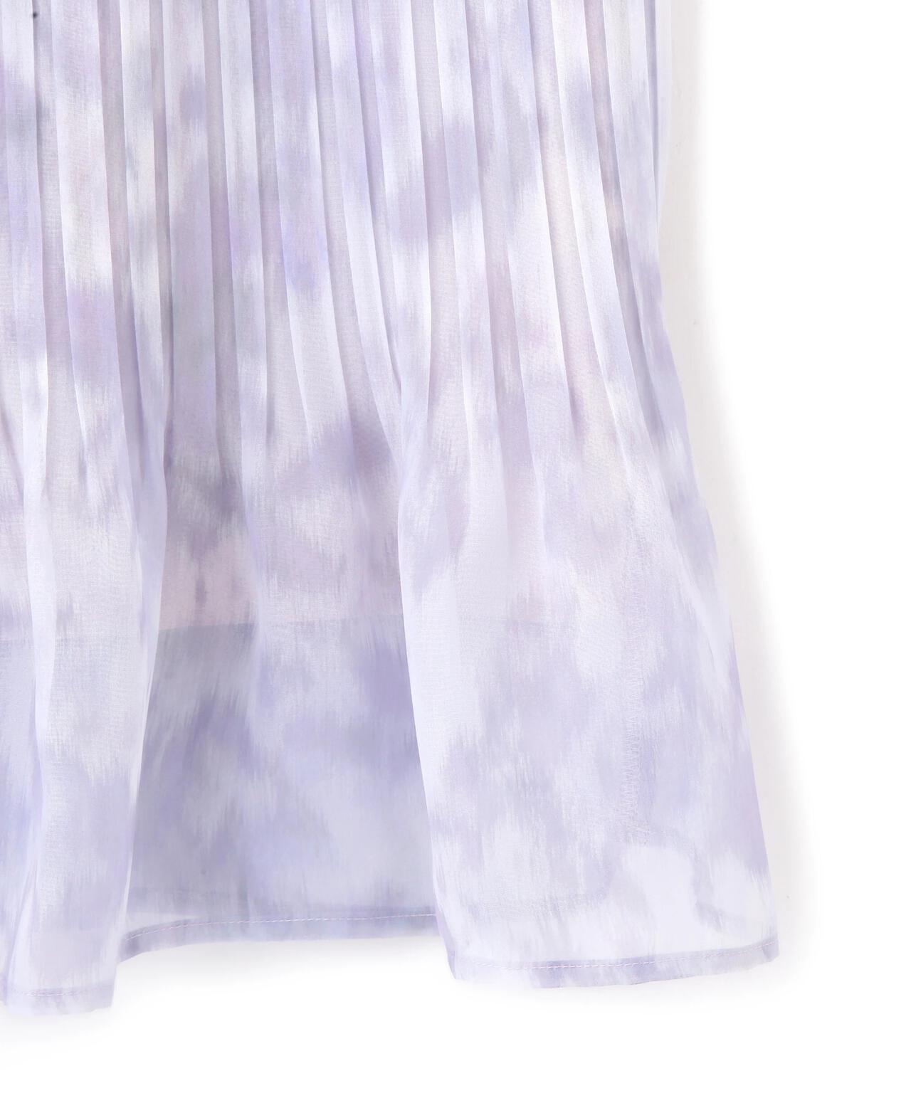 スリットネックプリーツワンピース