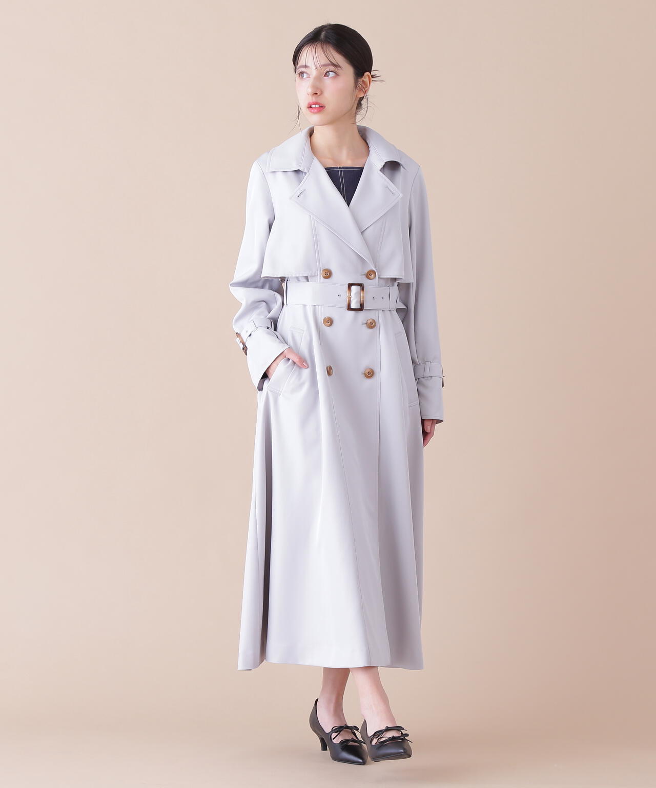【6/12 10:00~6/15 SPECIAL COUPON 対象商品】スカーフ付きドレストレンチコート