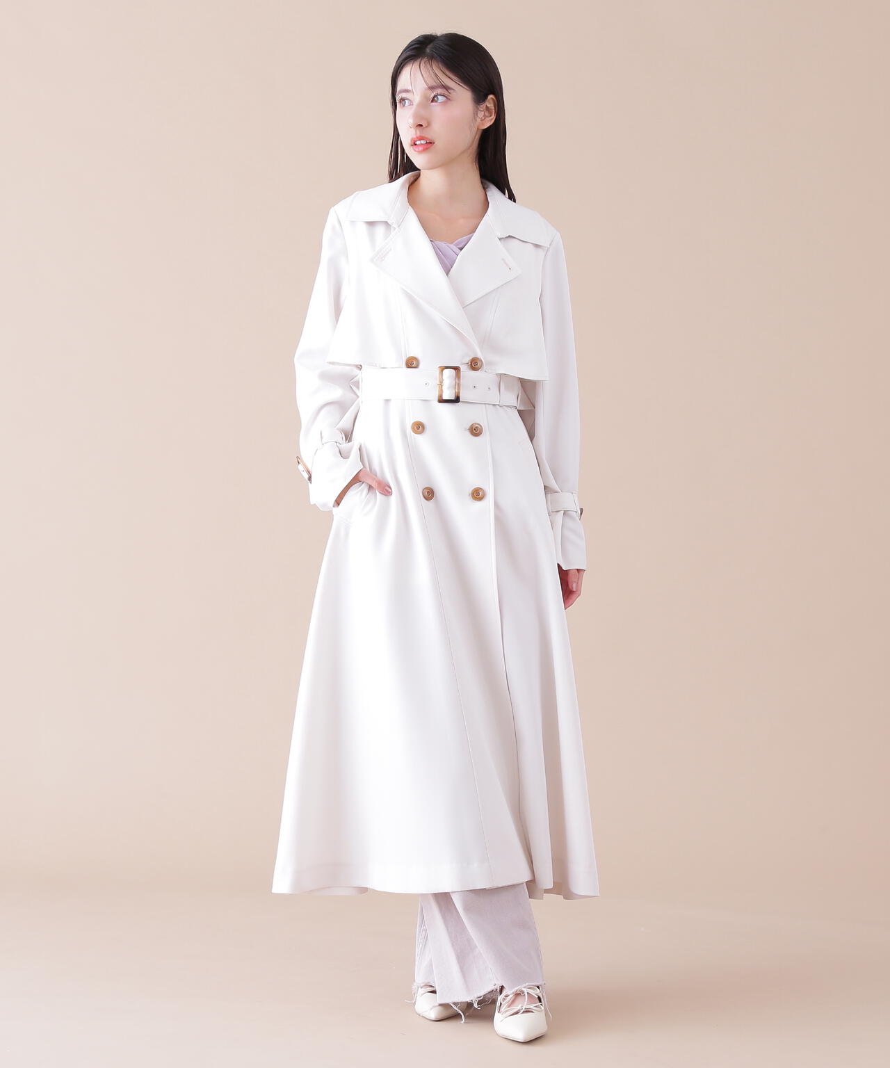 【6/12 10:00~6/15 SPECIAL COUPON 対象商品】スカーフ付きドレストレンチコート